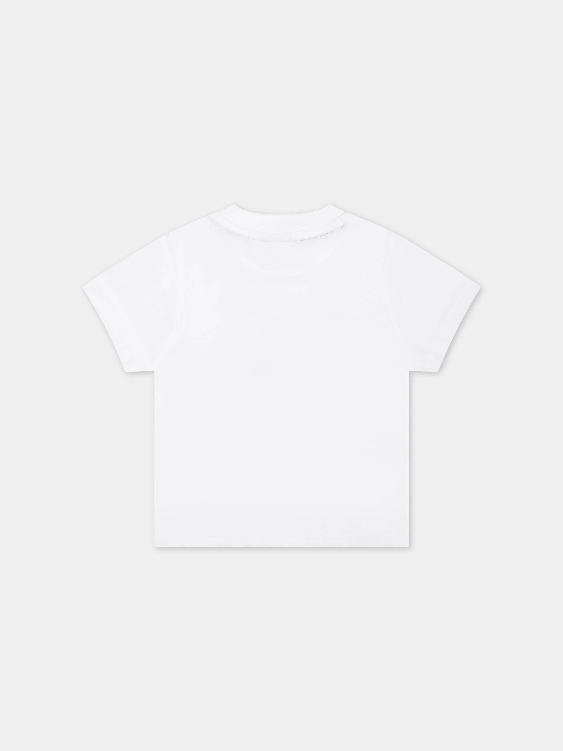 T-shirt bianca per neonato con logo,Boss,J50617 10P