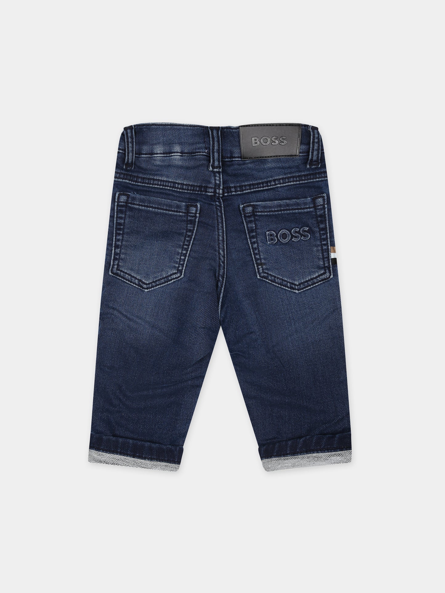 Jeans in denim per neonato con logo,Boss,J50585 Z07