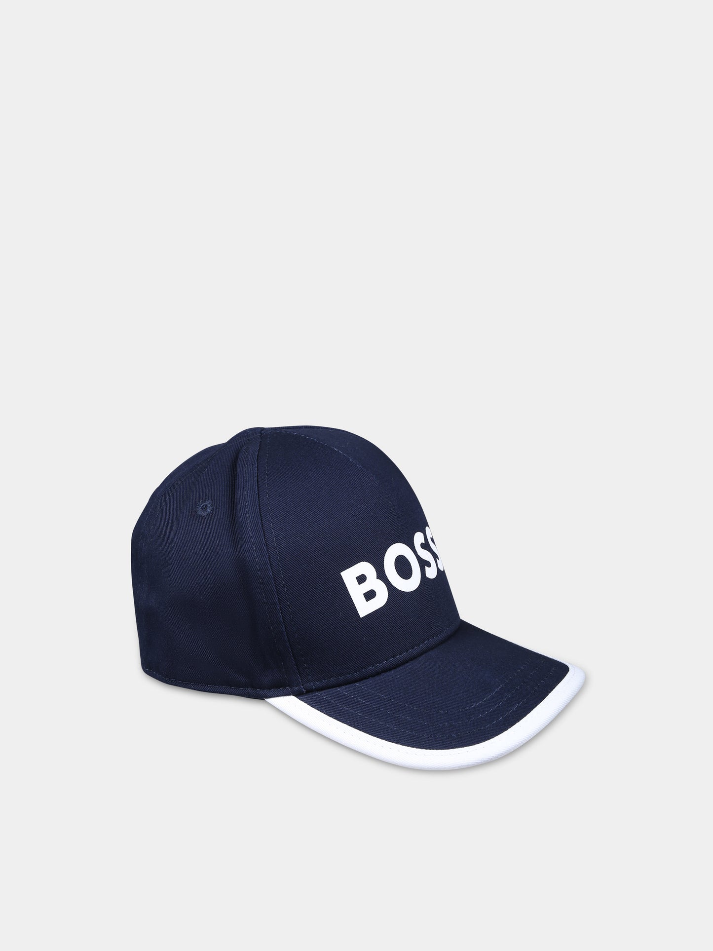 Cappello con visiera blu per neonato con logo,Boss,J50977 849
