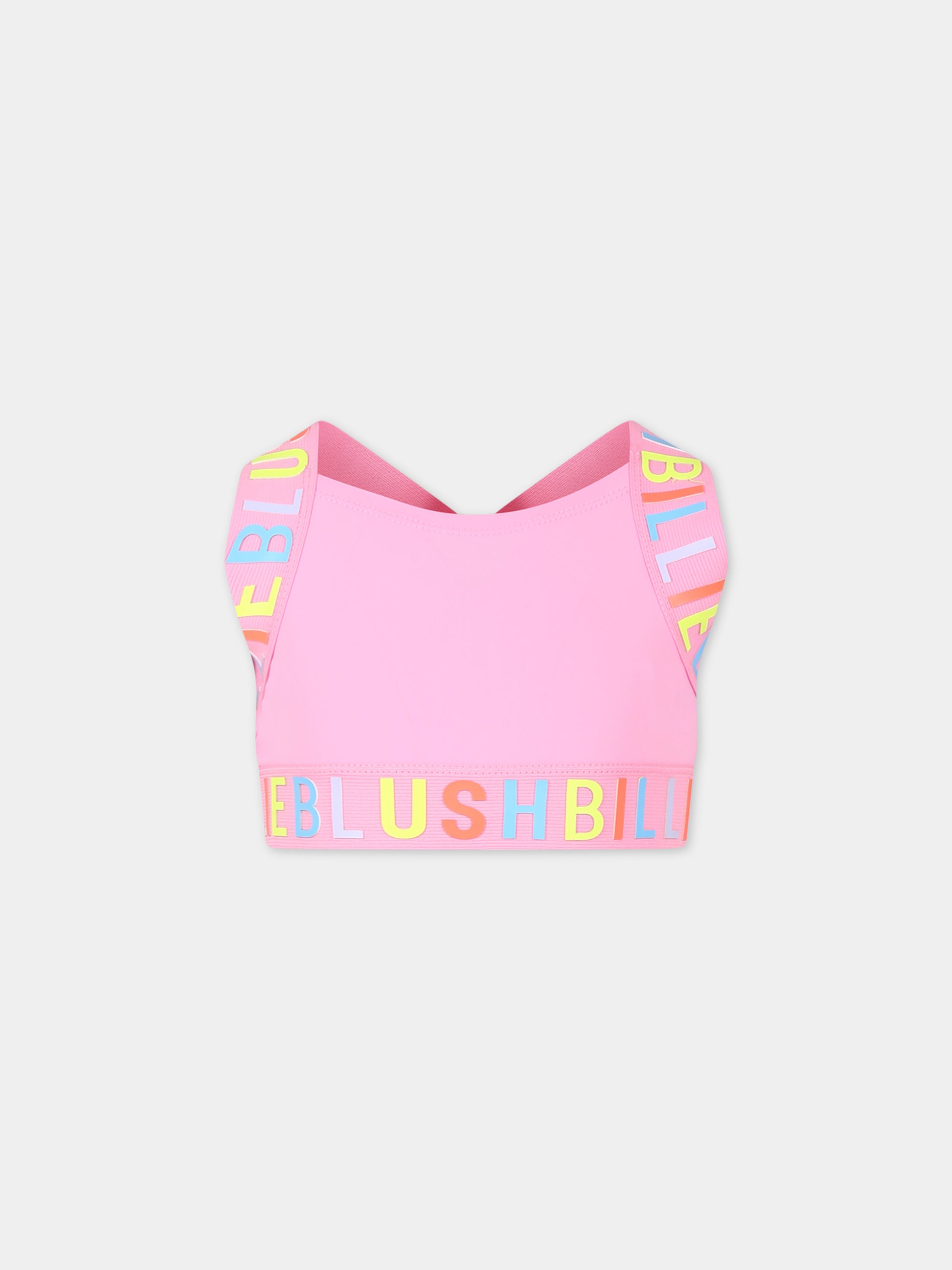Top rosa per bambina con logo,Billieblush,U20092 462