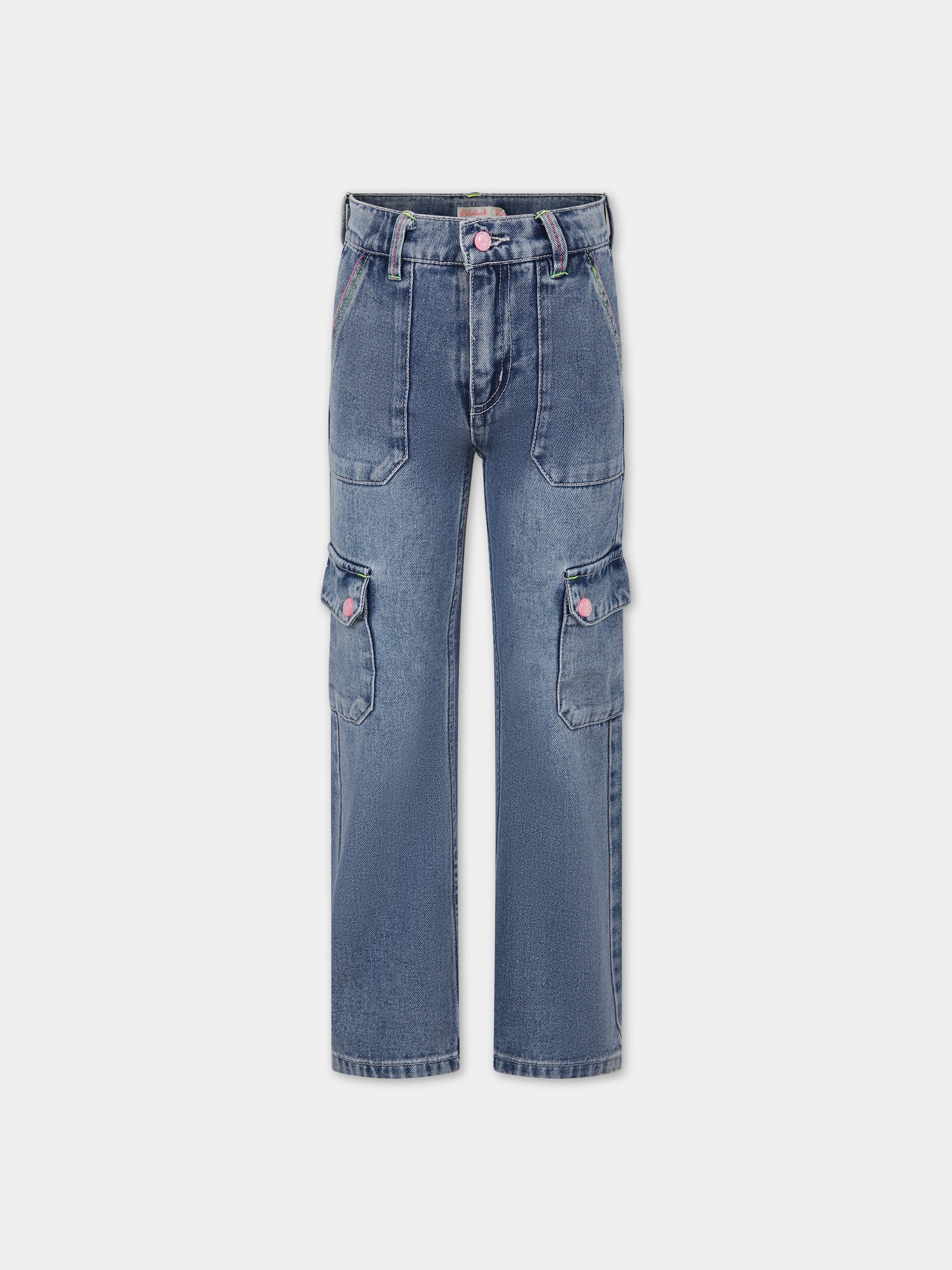 Jeans denim per bambina con logo,Billieblush,U20133 Z13