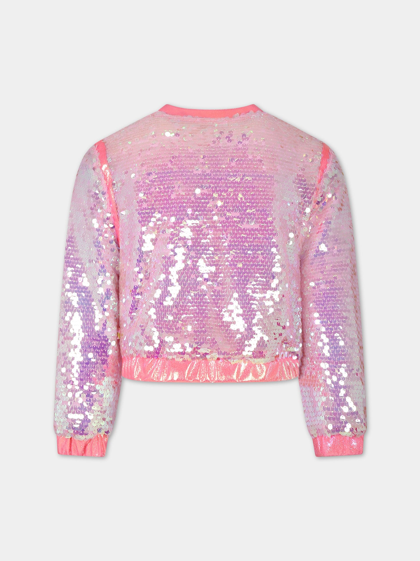 Bomber rosa per bambina con paillettes,Billieblush,U20147 462