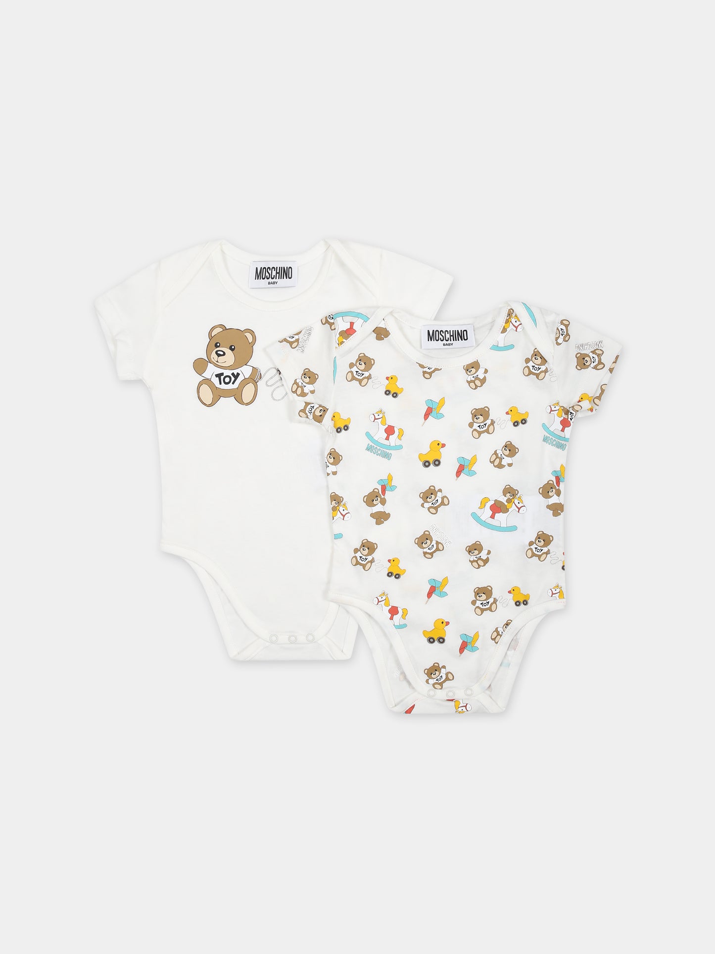 Set bianco per neonati con Teddy Bear,Moschino Kids,M7Y017 LAB92 84587