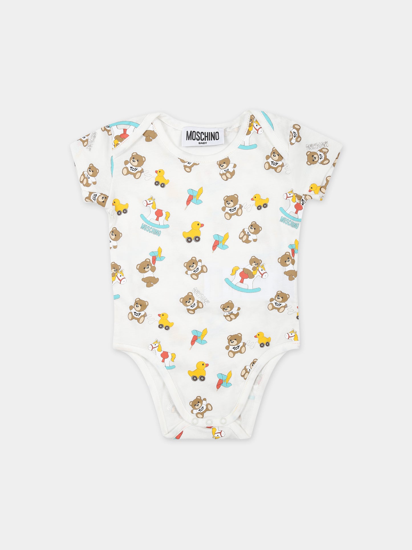 Set bianco per neonati con Teddy Bear,Moschino Kids,M7Y017 LAB92 84587