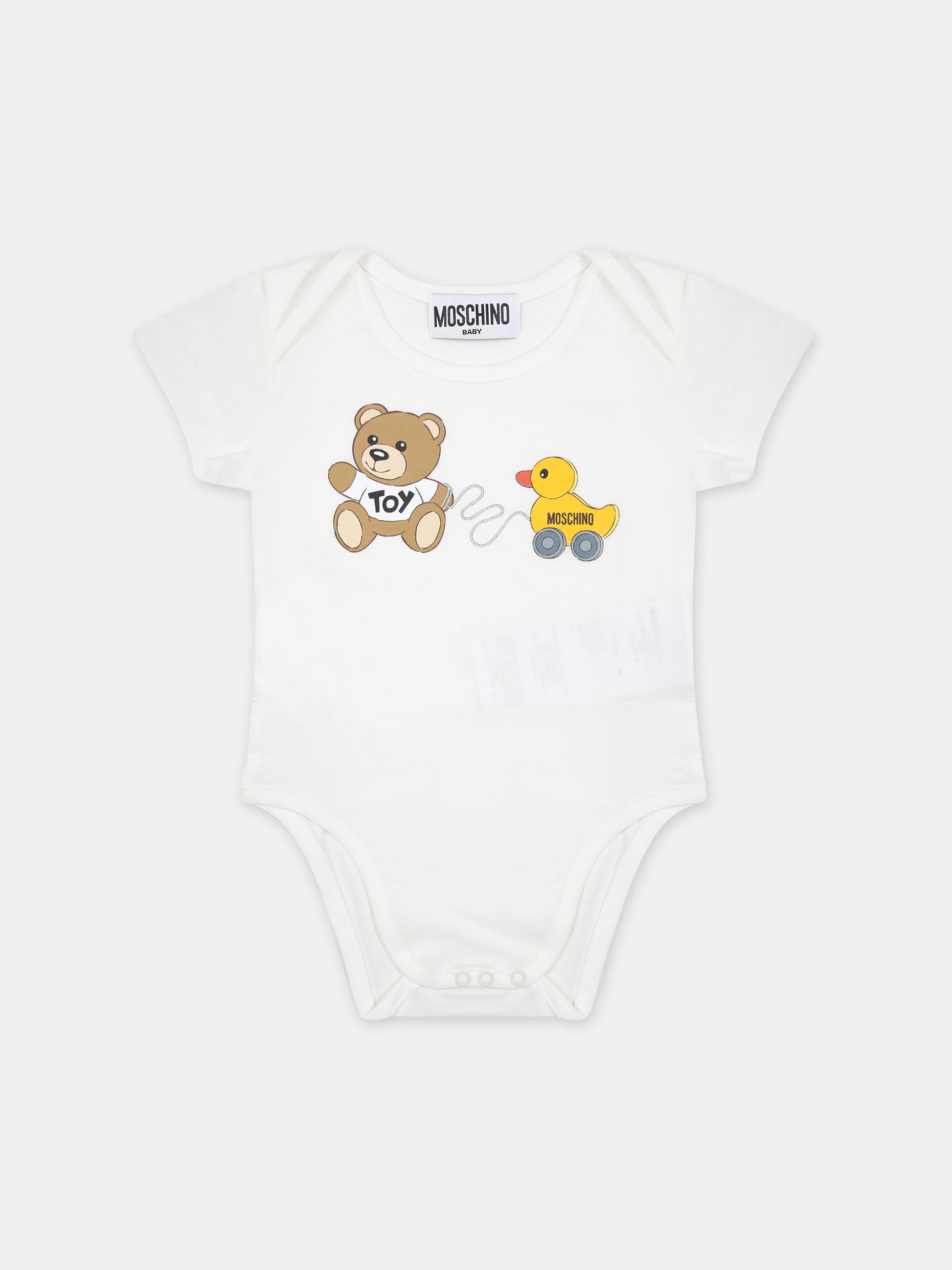 Set bianco per neonati con Teddy Bear,Moschino Kids,M7Y017 LAB92 84587