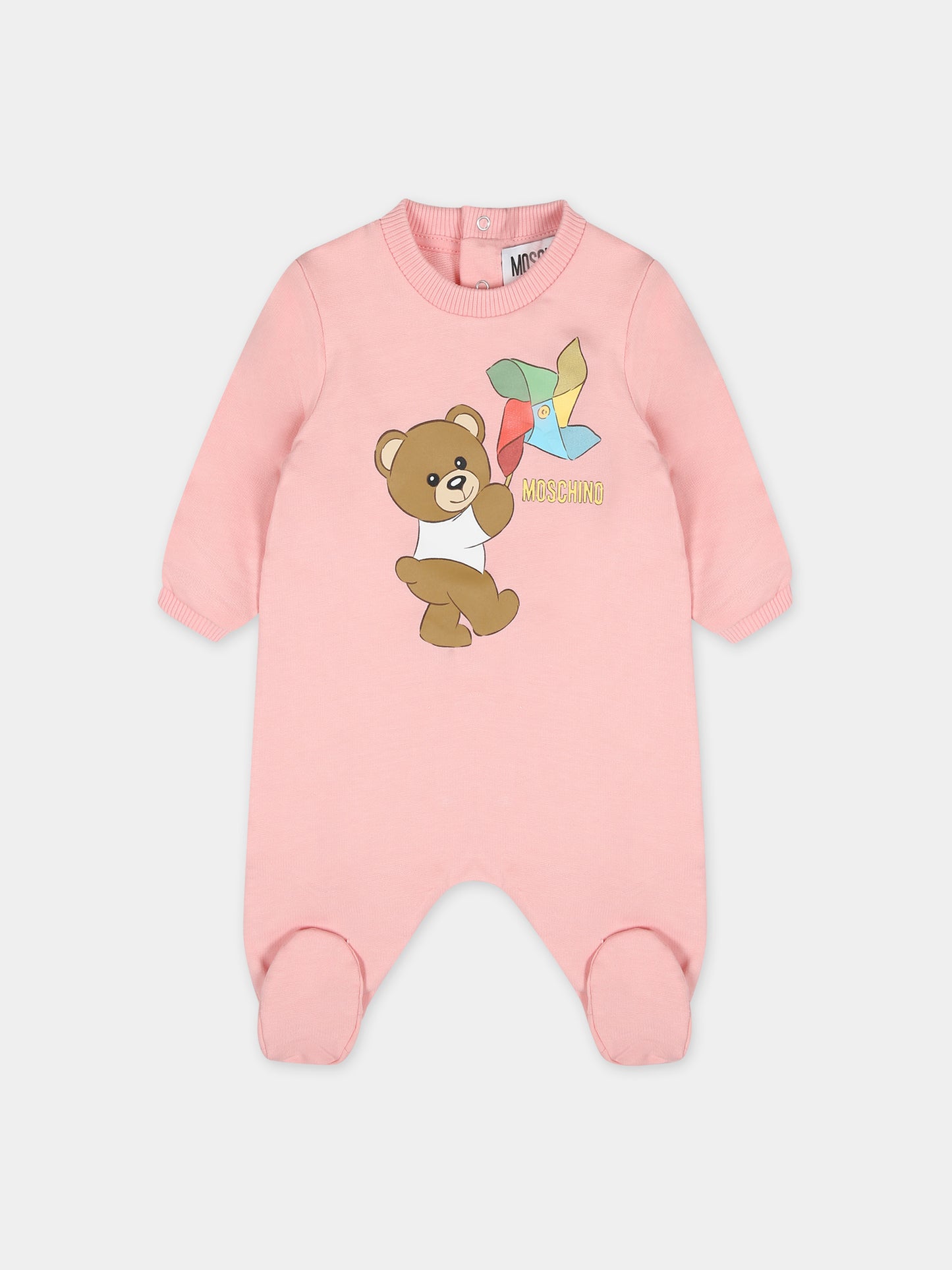 Set rosa per neonata con Teddy Bear,Moschino Kids,MNY03I LCA19 50209