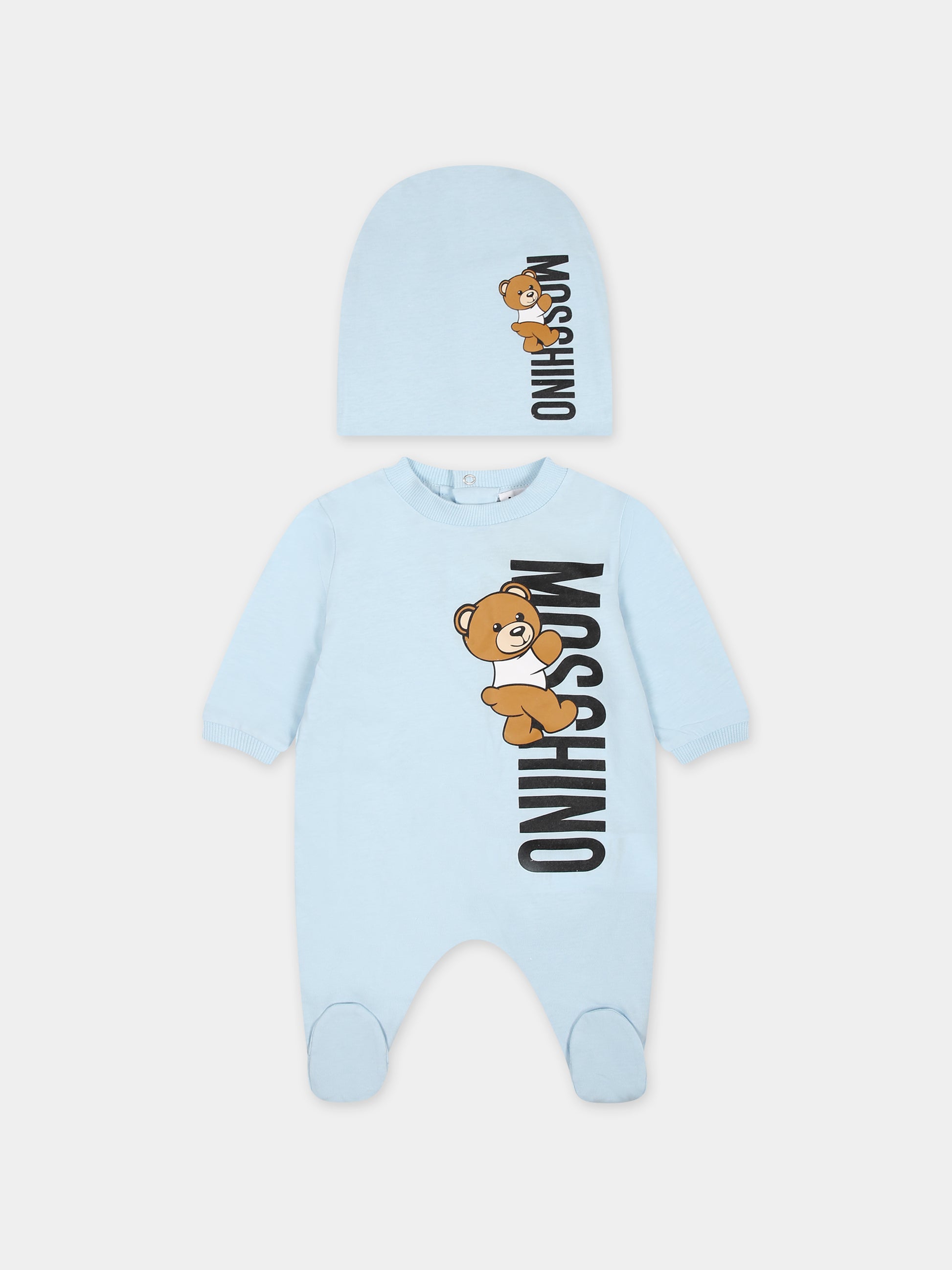 Set celeste per neonato con Teddy Bear,Moschino Kids,MUY05Z LAA17 40304