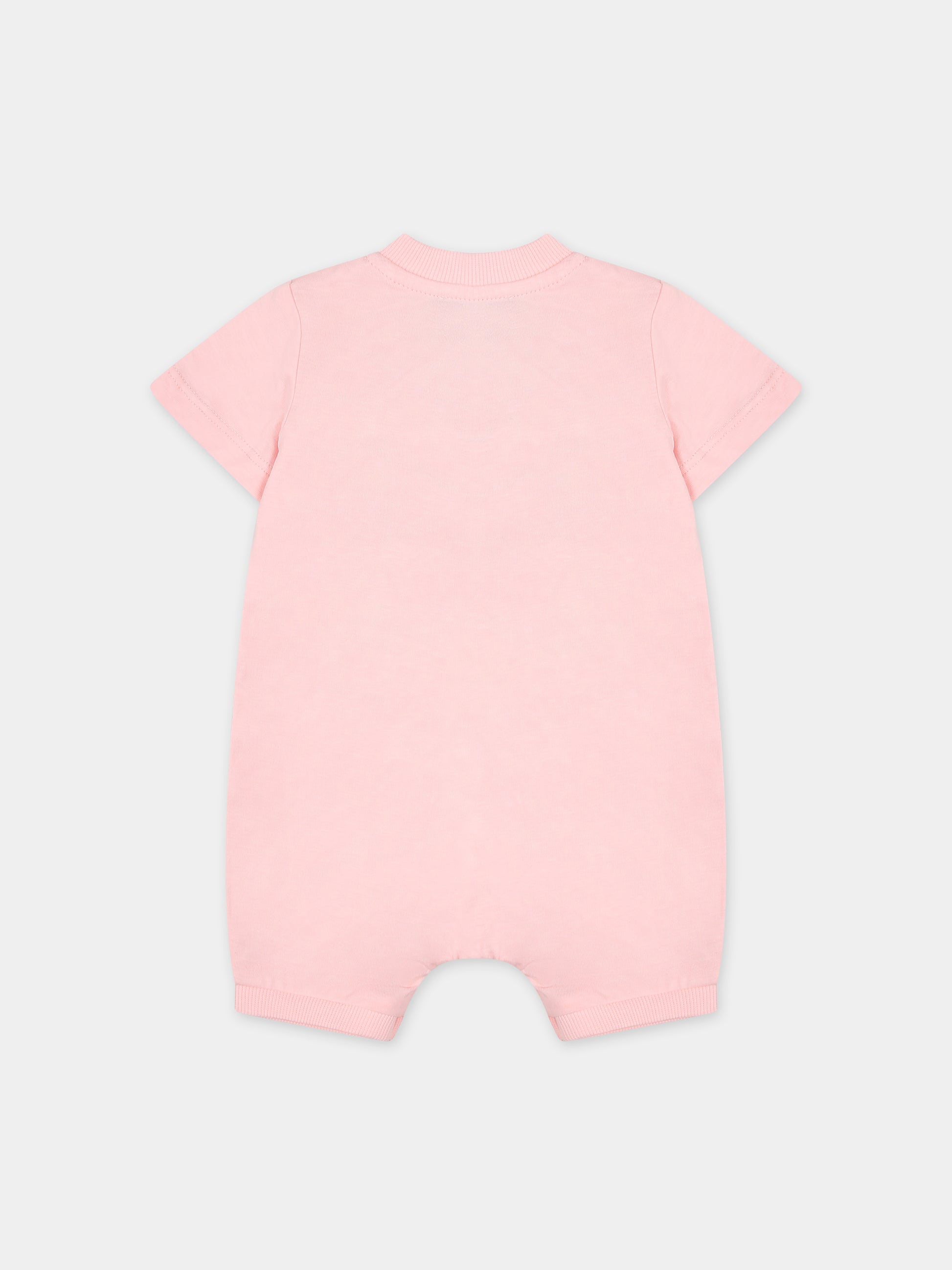 Pagliaccetto rosa per neonata con Teddy Bear,Moschino Kids,MNY022 LAA33 50209