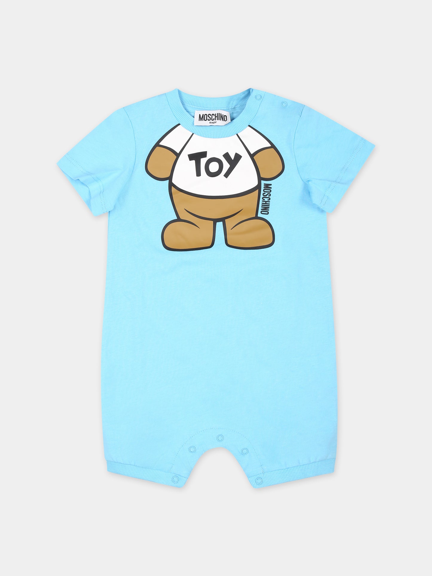 Pagliaccetto azzurro per neonato con Teddy Bear,Moschino Kids,MNY022 LAA33 40538