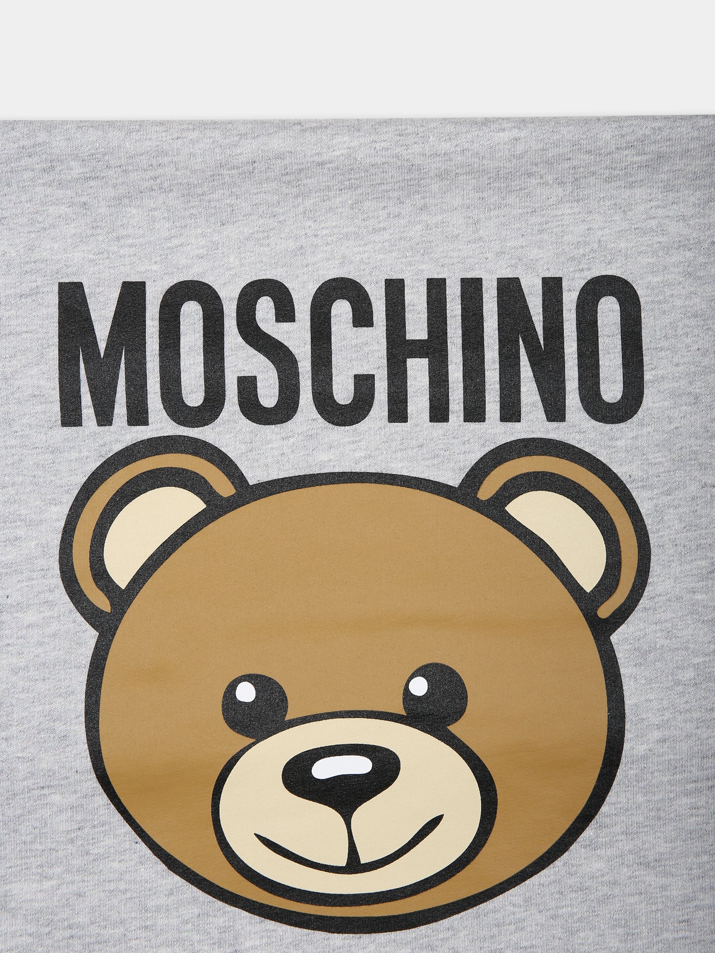 Coperta grigia per neonati con Teddy Bear e logo,Moschino Kids,M6B005 LCA19 60926