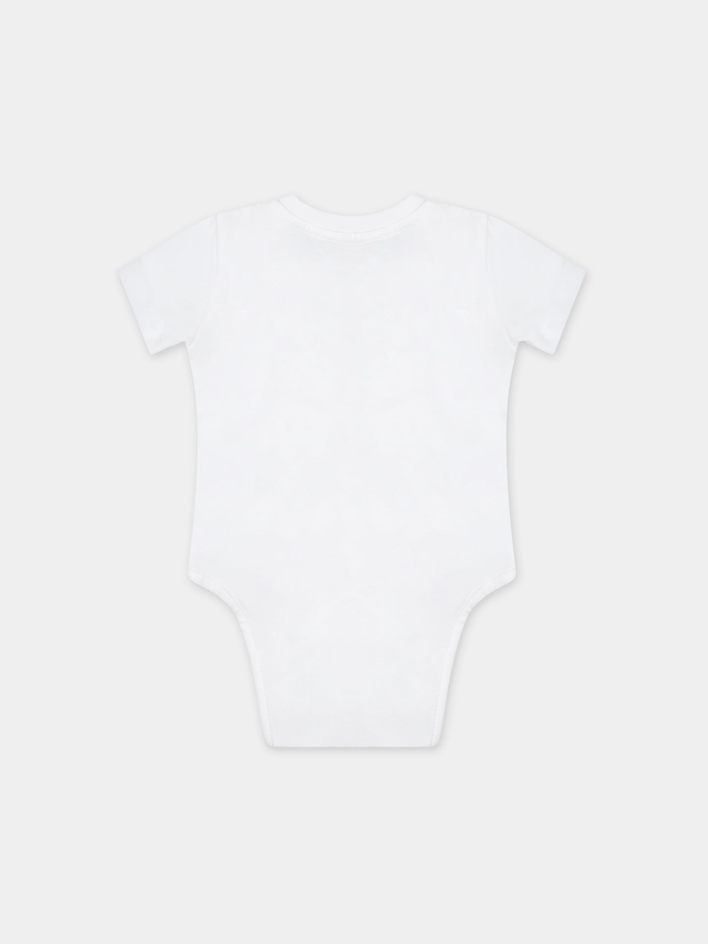 Pagliaccetto bianco per neonata con logo,Moschino Kids,MUY06E LAA22 10101