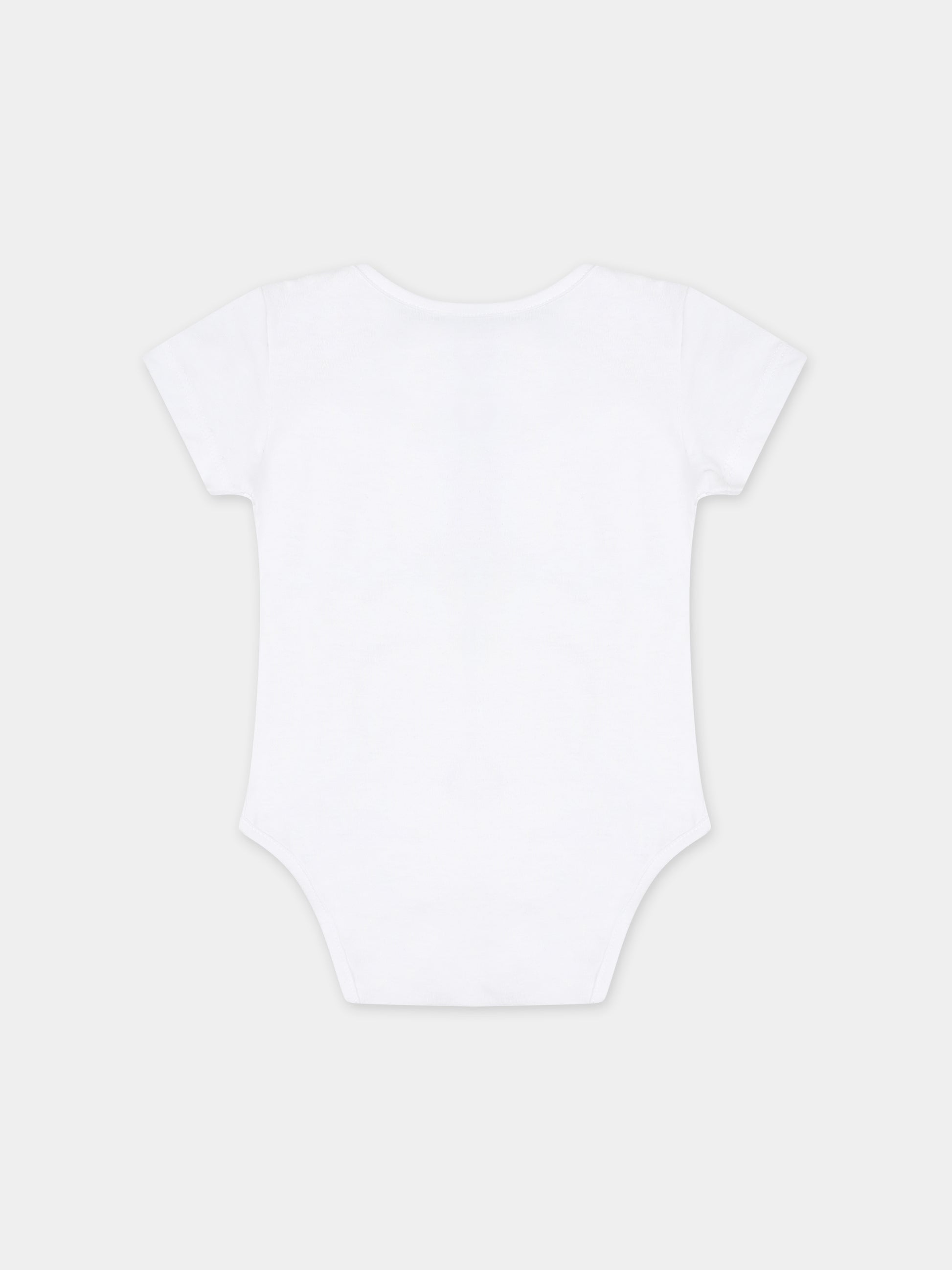 Body bianco per neonati con logo,Moschino Kids,MNY03N LAA01 10101