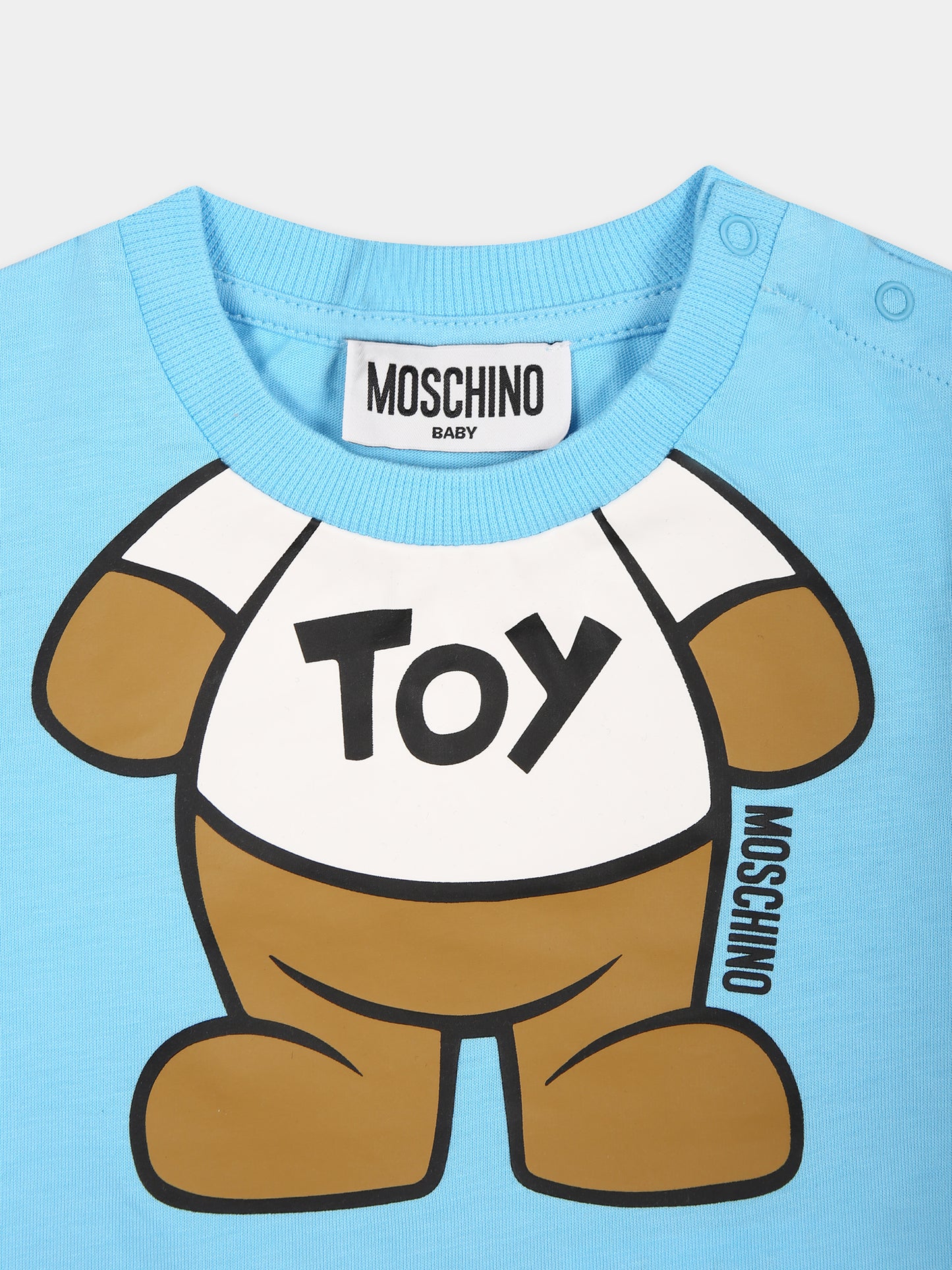 T-shirt celeste per neonato con Teddy Bear,Moschino Kids,MYM032 LAA33 40538