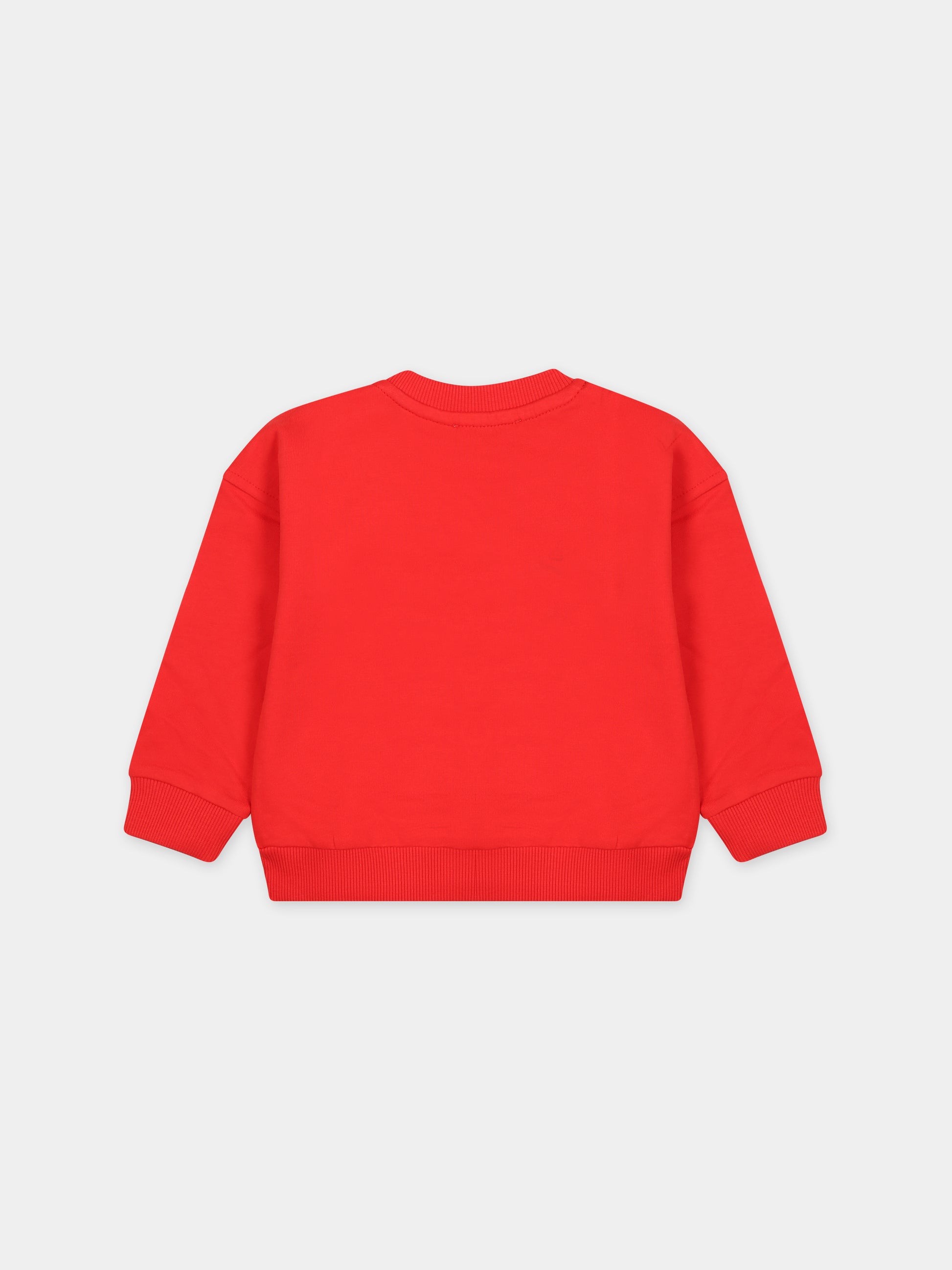 Felpa rossa per neonati con Teddy Bear,Moschino Kids,MYF03Q LCA69 50109