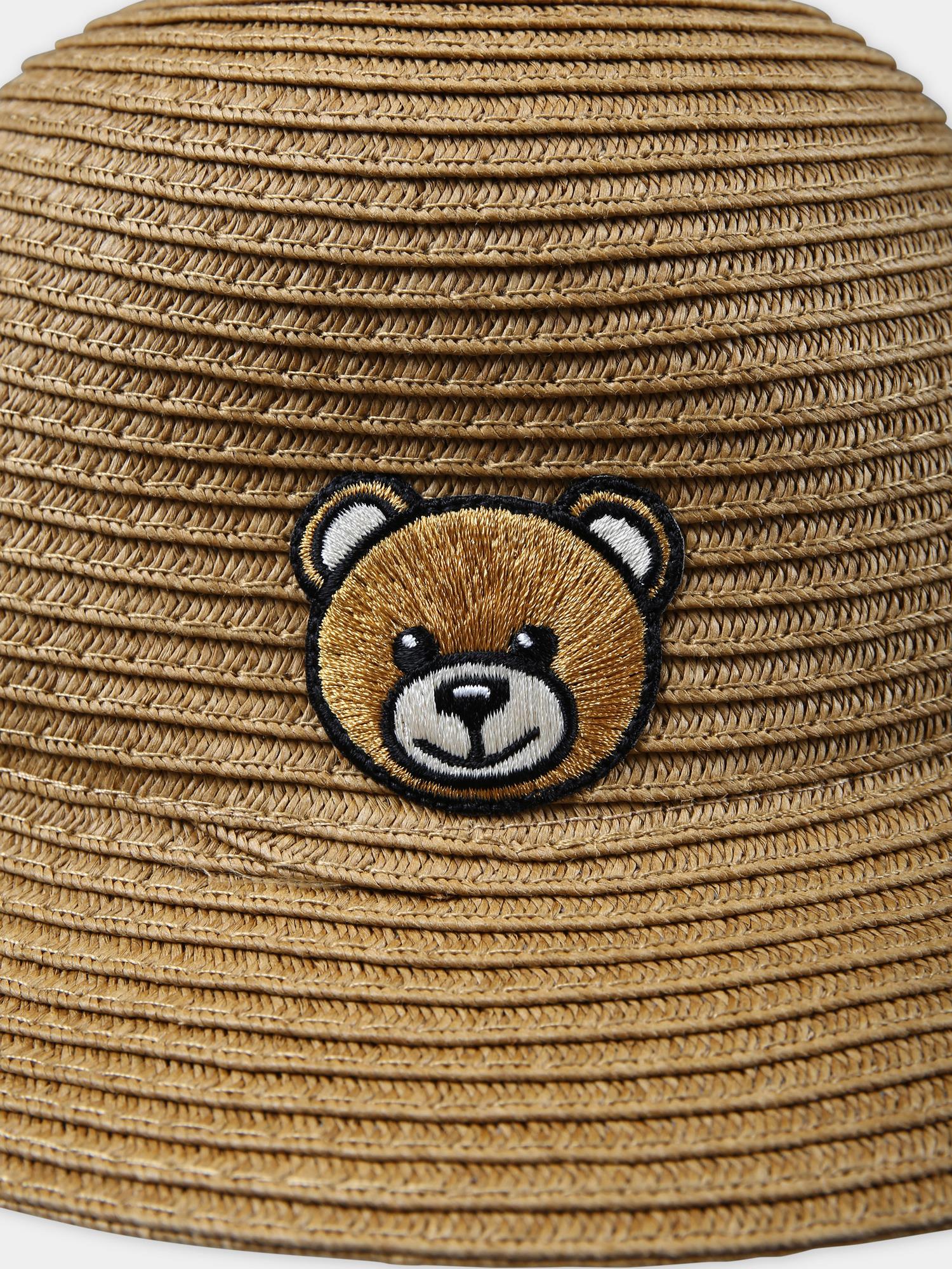 Cappello  beige per neonati con Teddy Bear,Moschino Kids,MUX04N LZA03 20327