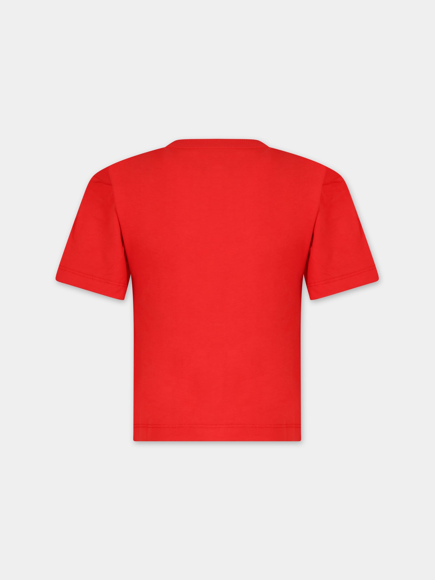 T-shirt rossa per bambino con Teddy Bear,Moschino Kids,HXM03R LAA33 50109