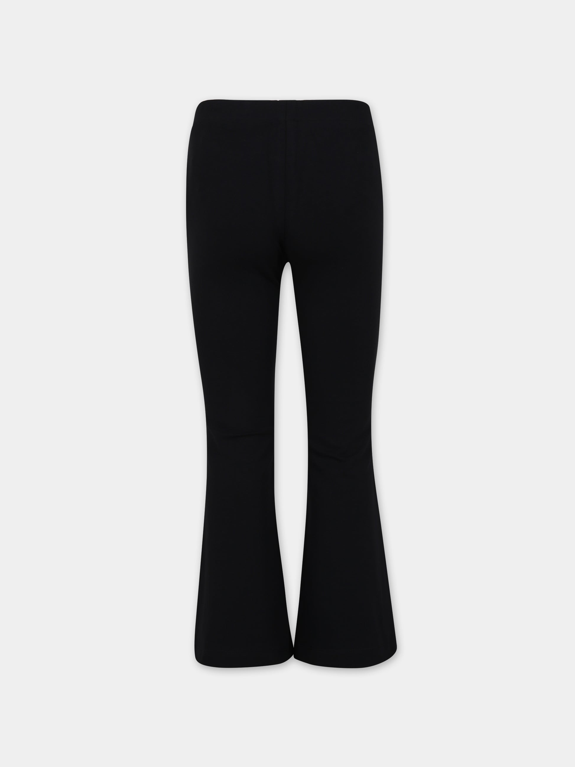 Leggings nero per bambina con logo,Moschino Kids,HDP05Q LBA00 60100