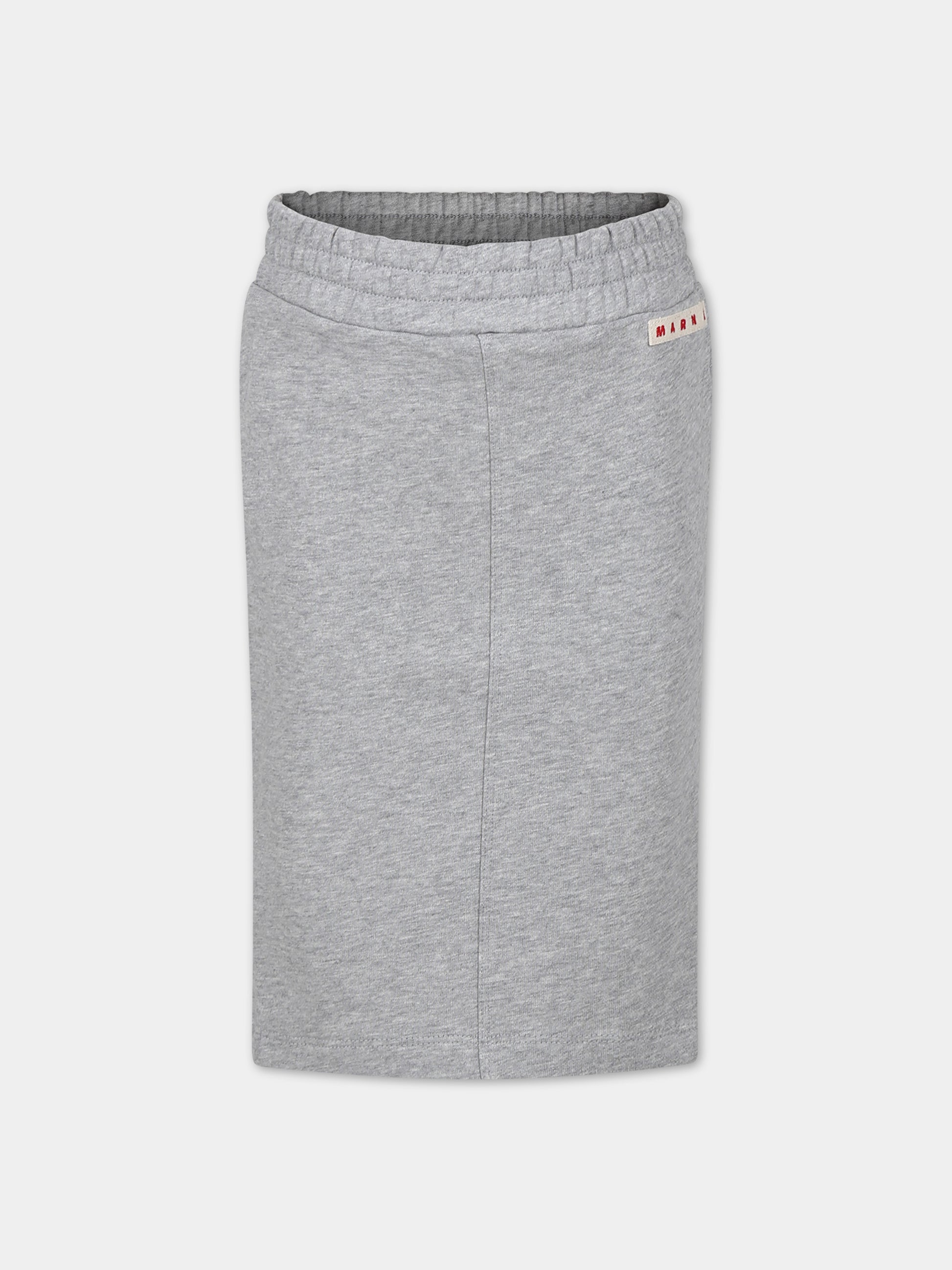 Gonna grigia per bambina con logo,Marni Kids,M01038 M00SF MG129F 0M903