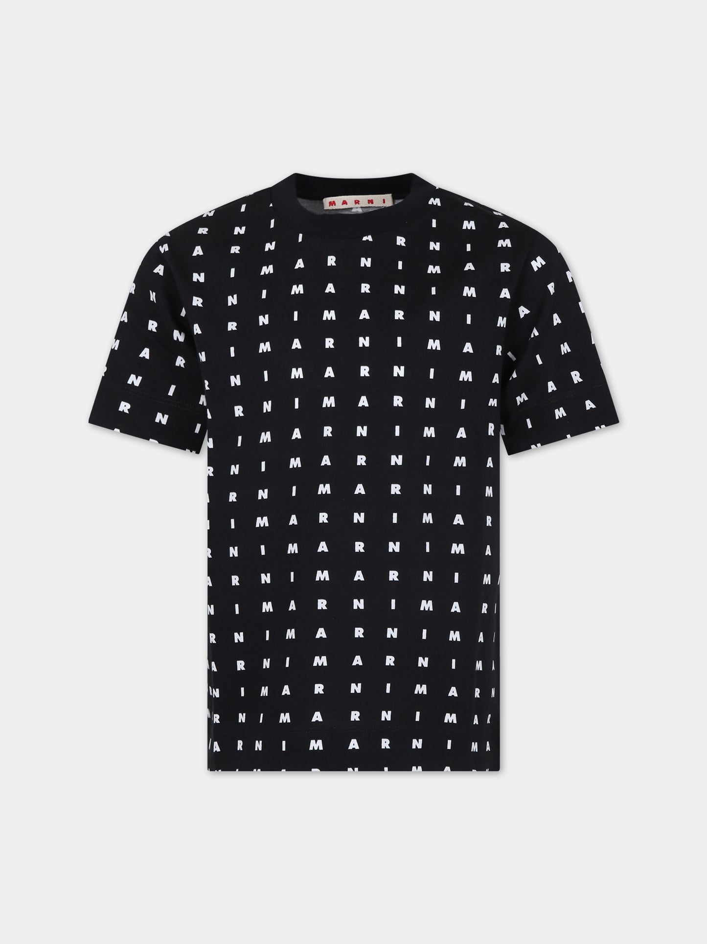 T-shirt nera per bambini con logo,Marni Kids,M01095 M00S5 MT169U 0M900