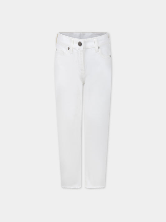 Jeans bianco denim per bambina con logo,Stella Mccartney Kids,TU6D50 Z0156 101