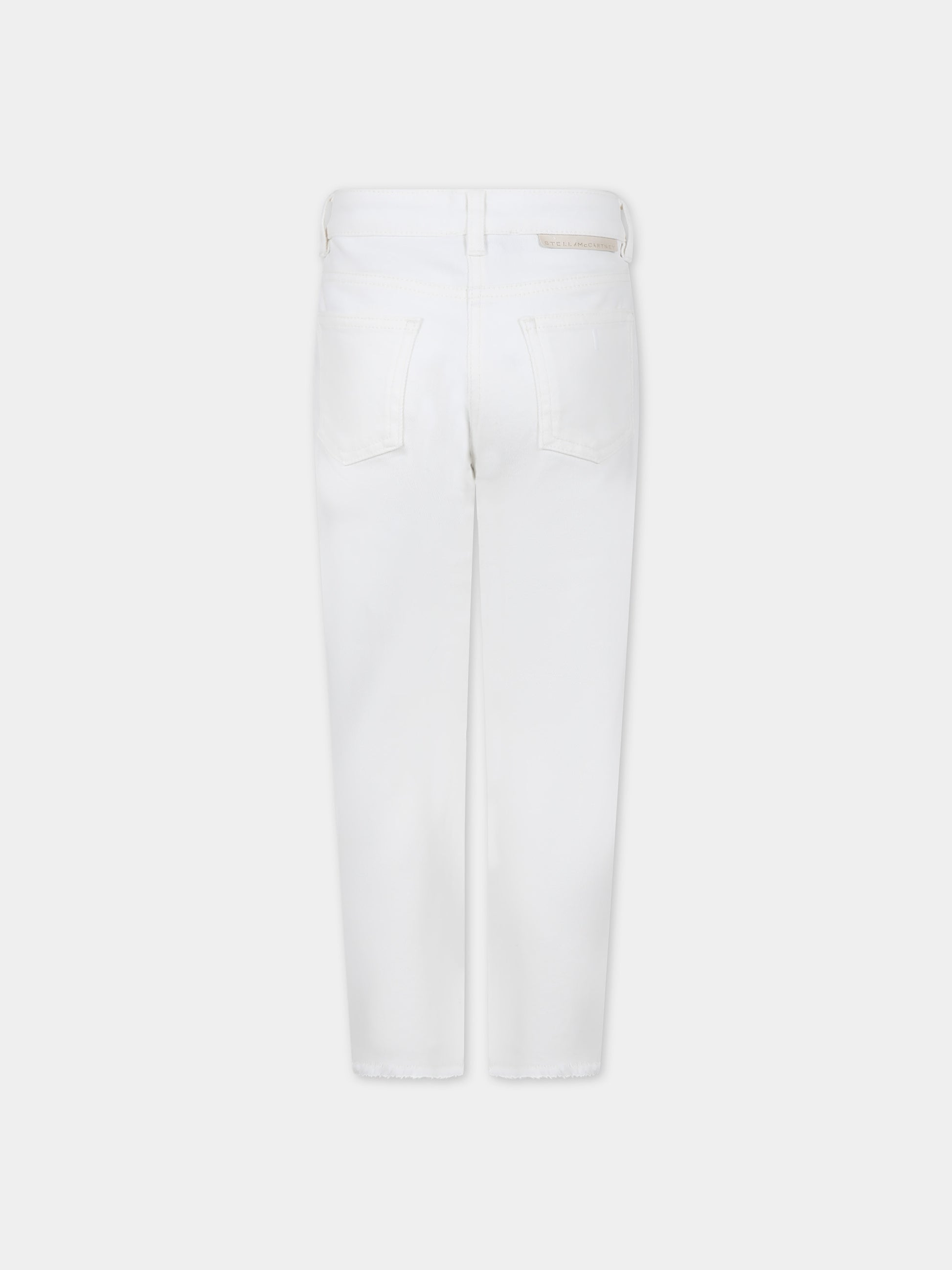 Jeans bianco denim per bambina con logo,Stella Mccartney Kids,TU6D50 Z0156 101