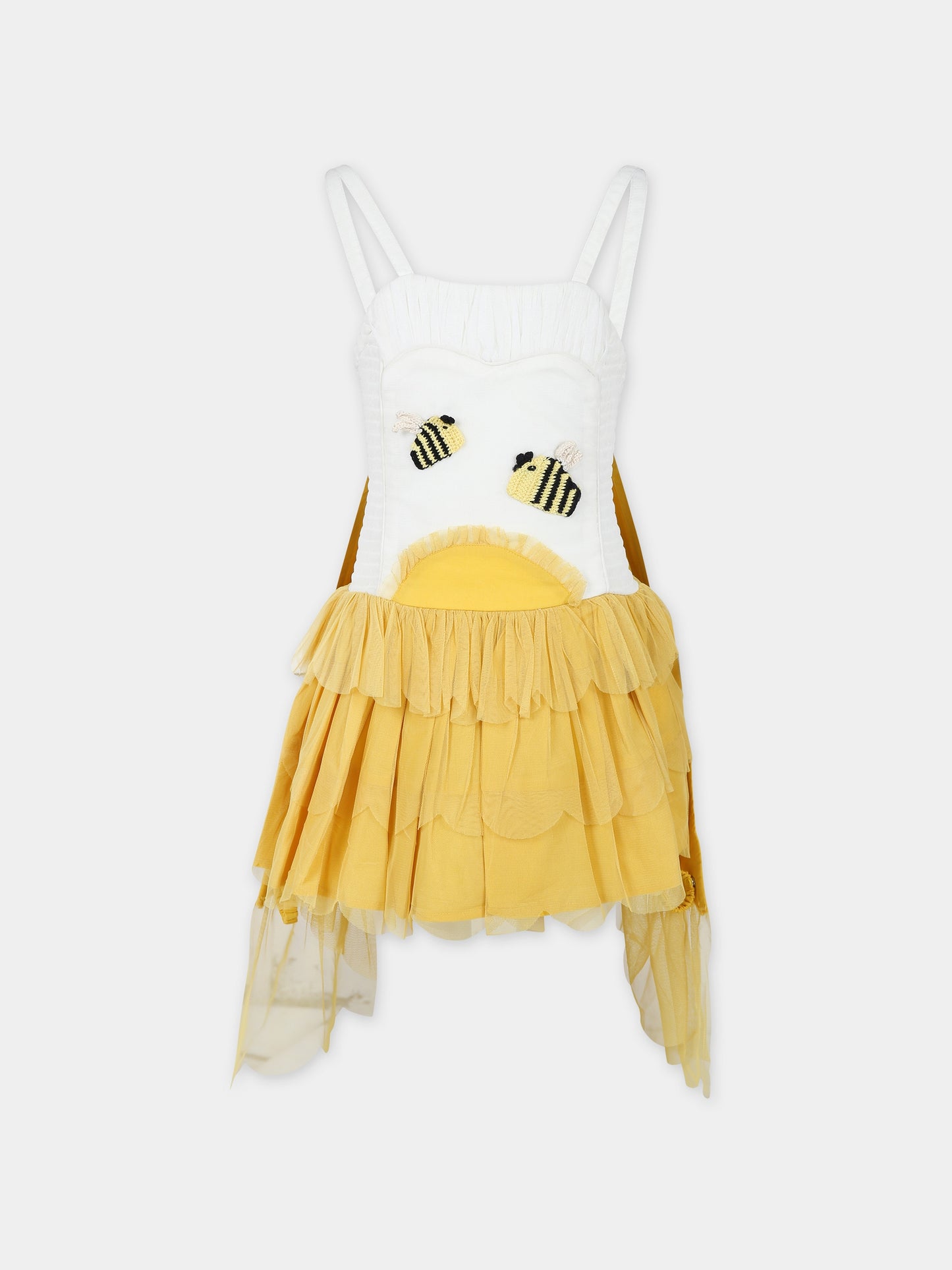 Vestito giallo per bambina con api,Stella Mccartney Kids,TU1C22 Z1119 230