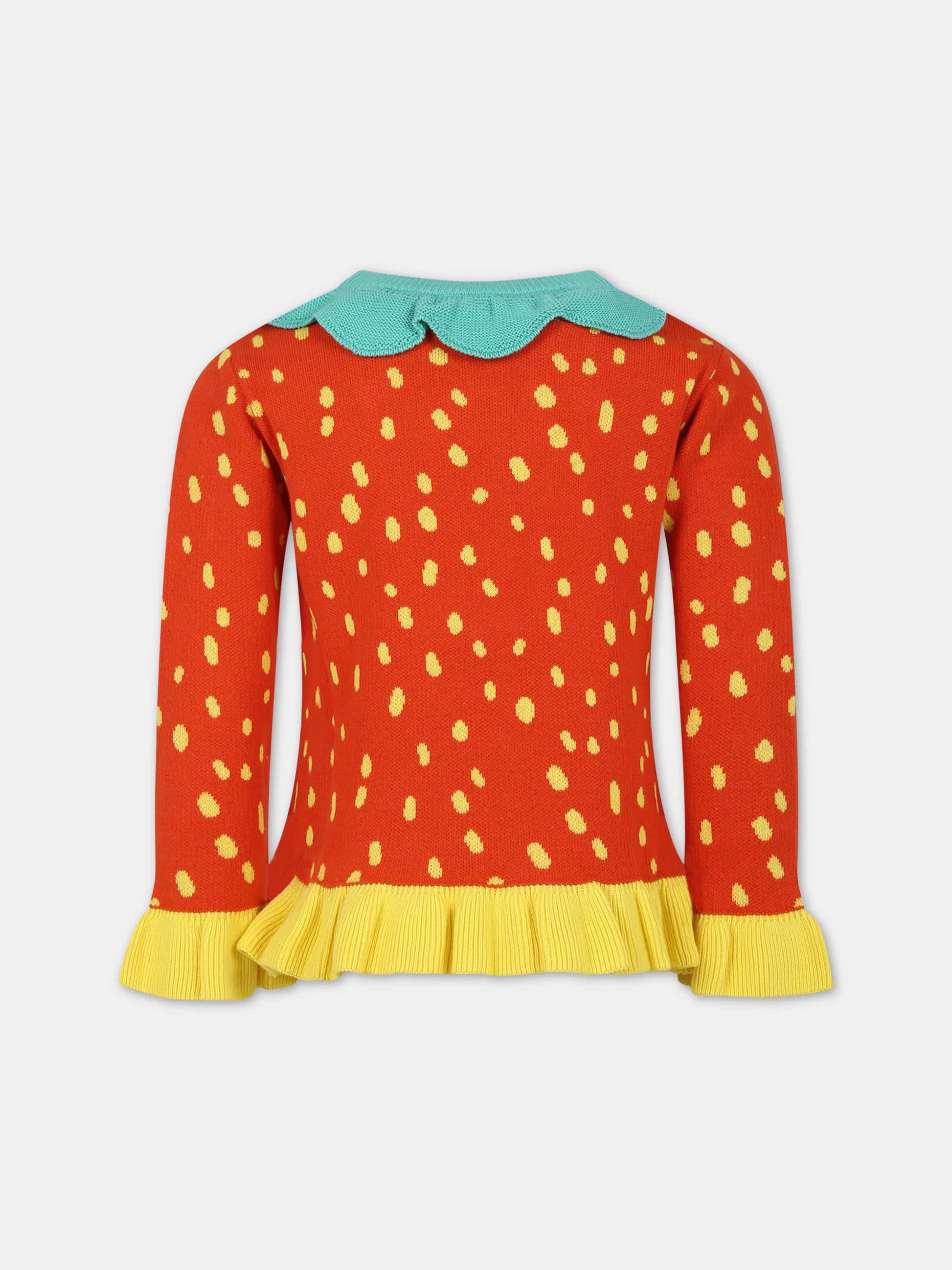 Maglione rosso per bambina con stampa all-over,Stella Mccartney Kids,TU9A80 Z1877 421