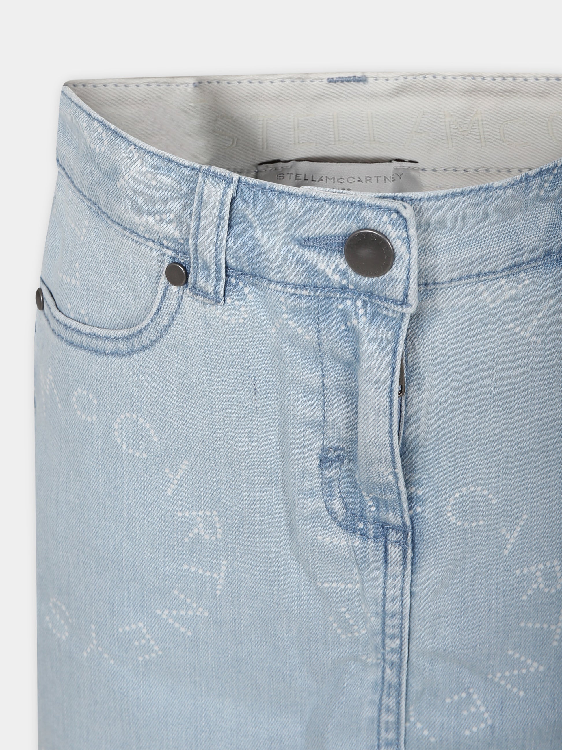 Gonna in denim per bambina con logo,Stella Mccartney Kids,TU7B01 Z1917 600BC