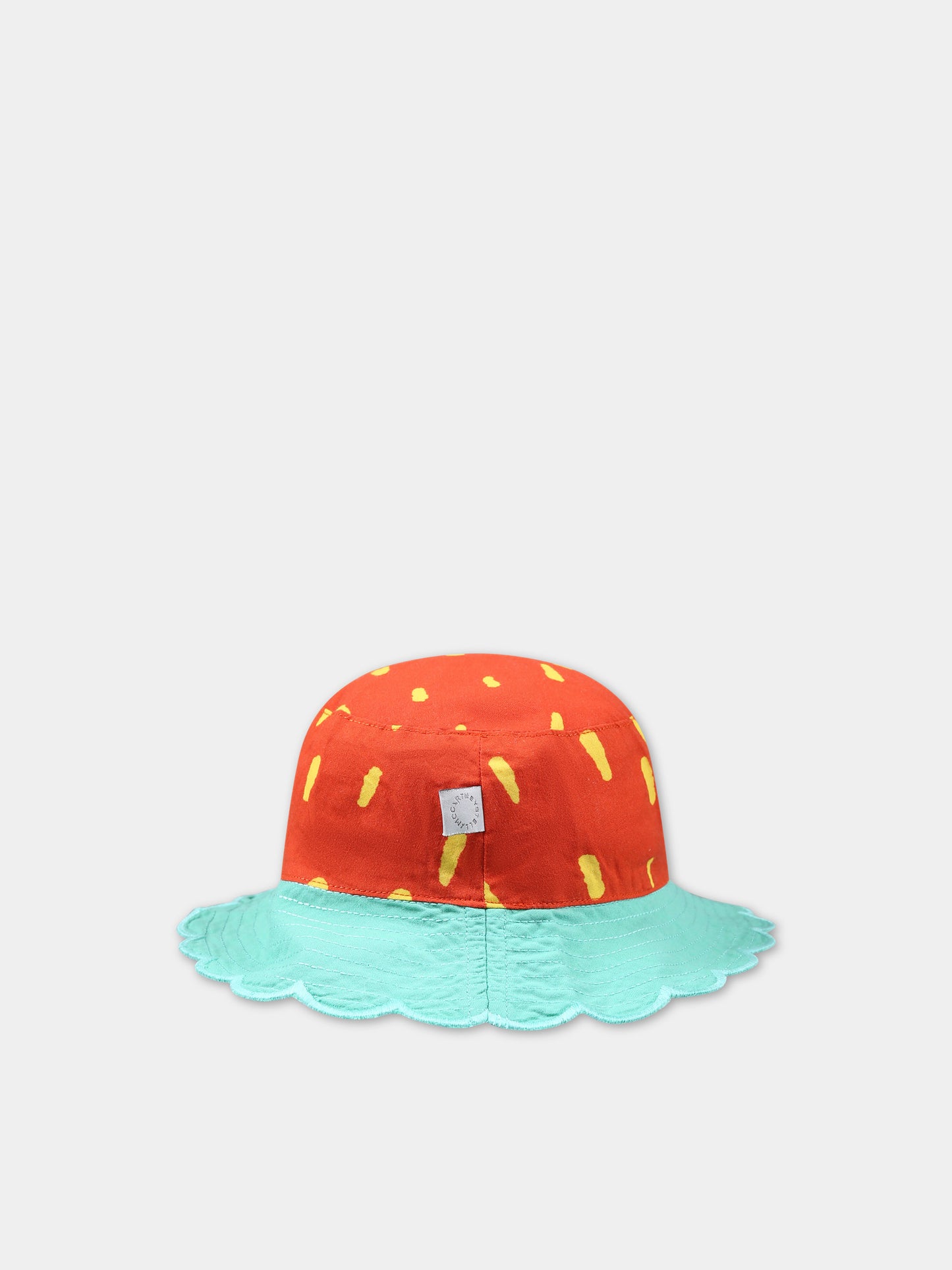 Cloche rossa per neonata con stampa gialla all-over,Stella Mccartney Kids,TU0007 Z1588 421GL