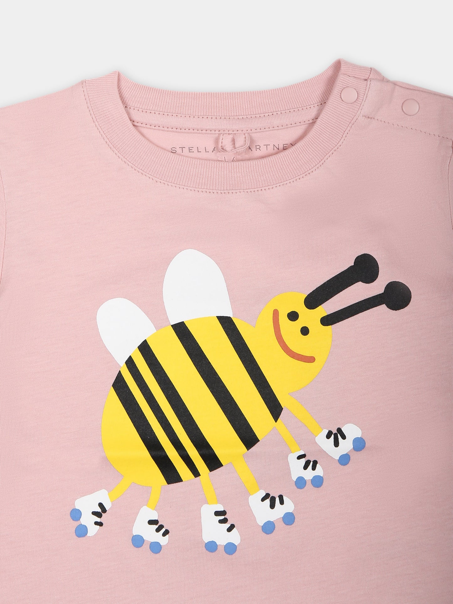 T-shirt rosa per neonata con ape,Stella Mccartney Kids,TU8031 Z0434 517