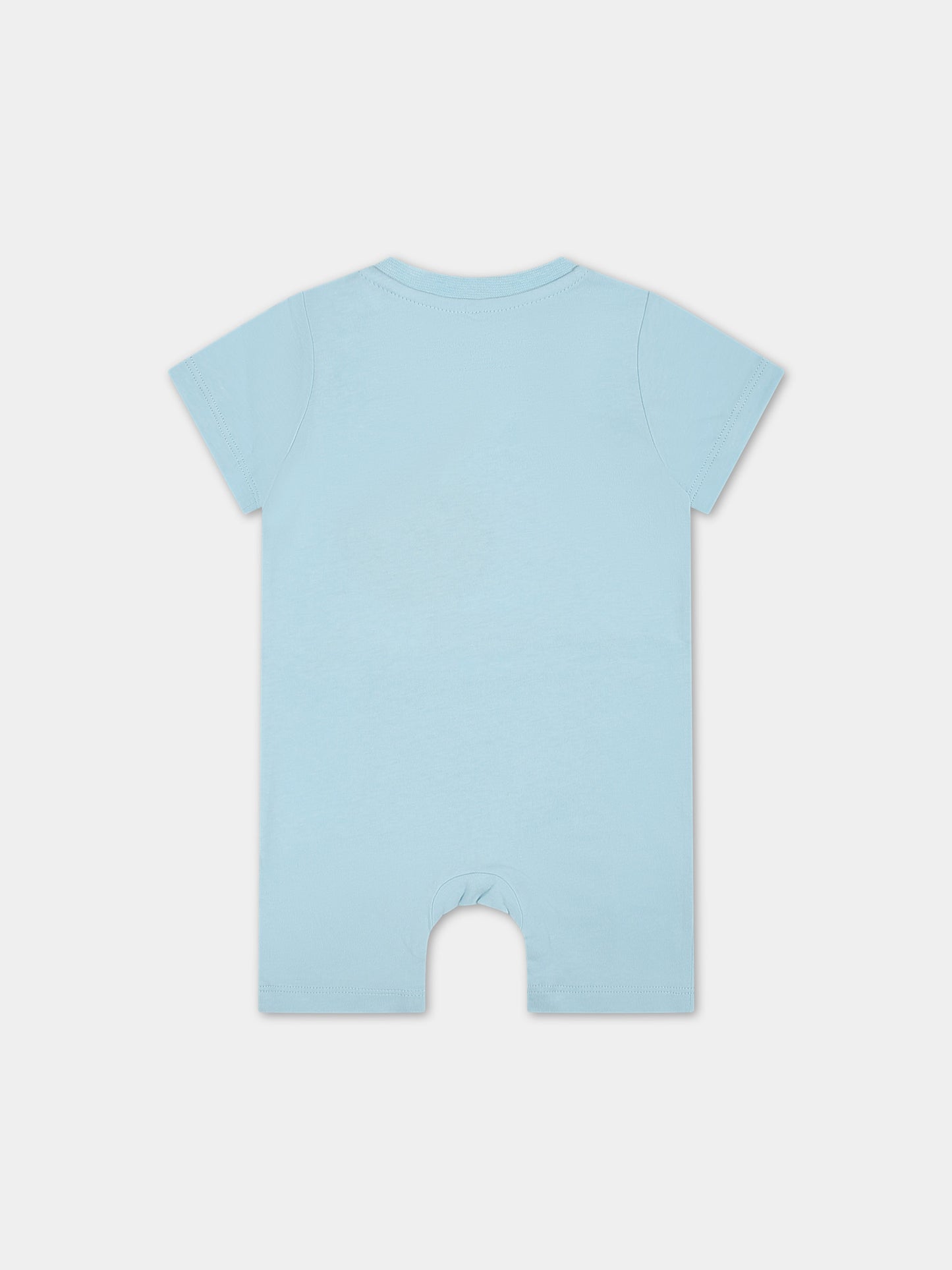 Pagliaccetto celeste per neonato con stampa squalo martello,Stella Mccartney Kids,TUA511 Z0434 682