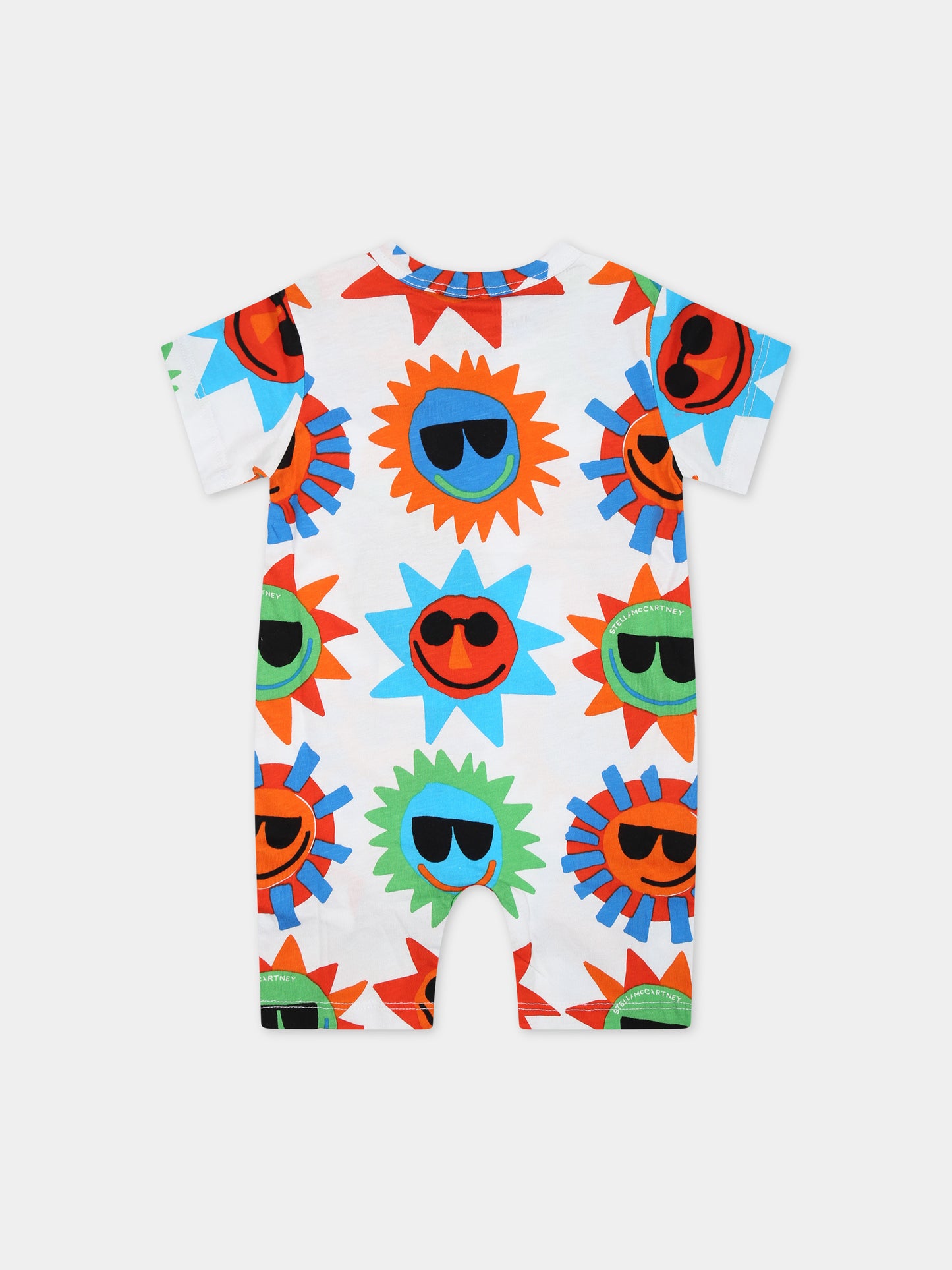 Pagliaccetto bianco per neonato con fantasia multicolor all-over,Stella Mccartney Kids,TUA521 Z1812 100MC