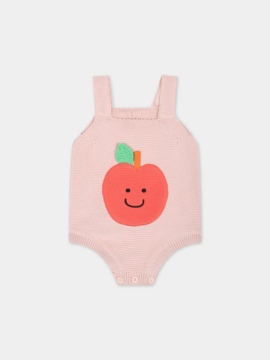 Body rosa per neonata con mela,Stella Mccartney Kids,TUA092 Z1881 505