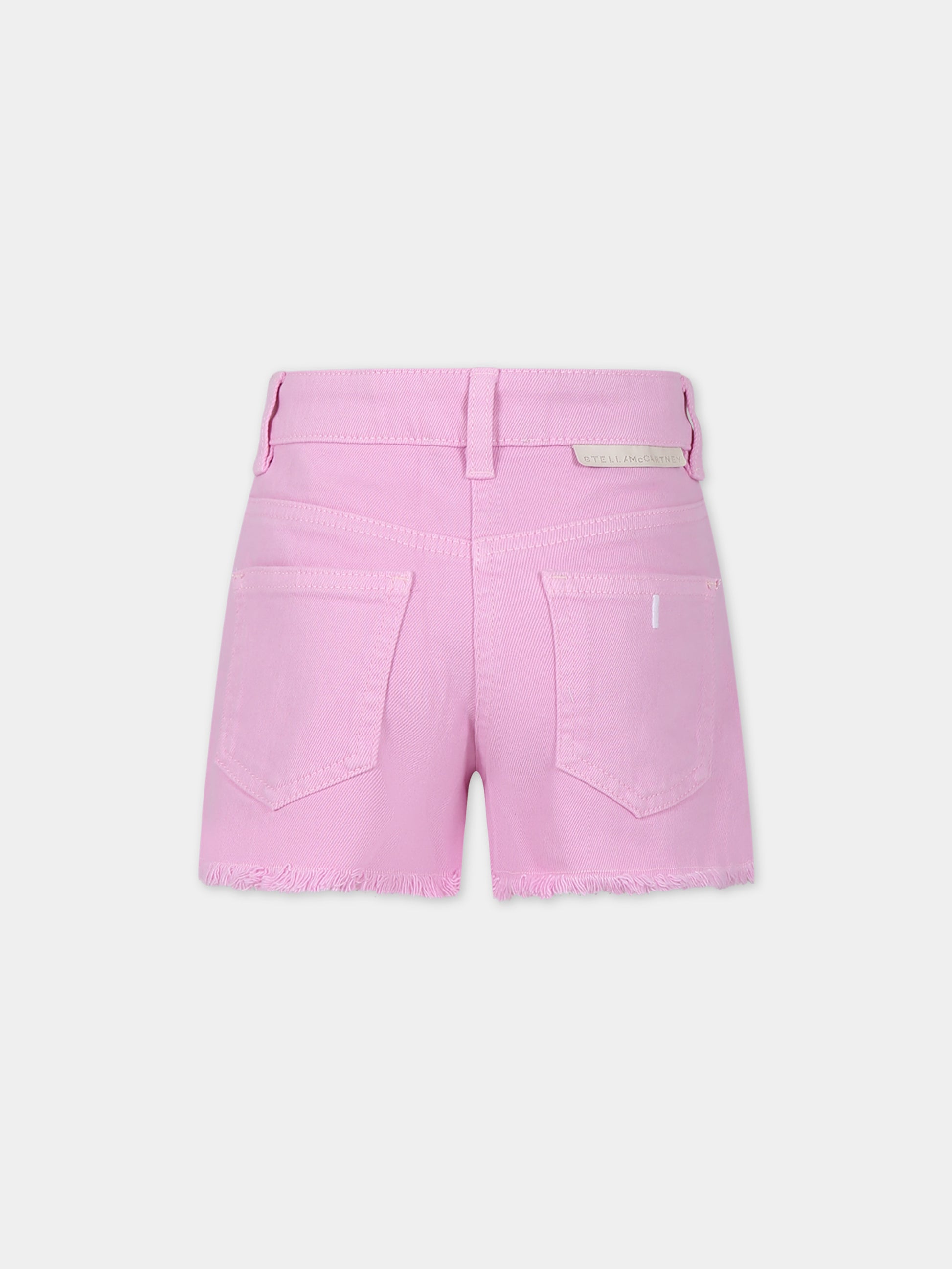 Shorts rosa per neonata con logo,Stella Mccartney Kids,TU6D69 Z0156 50G