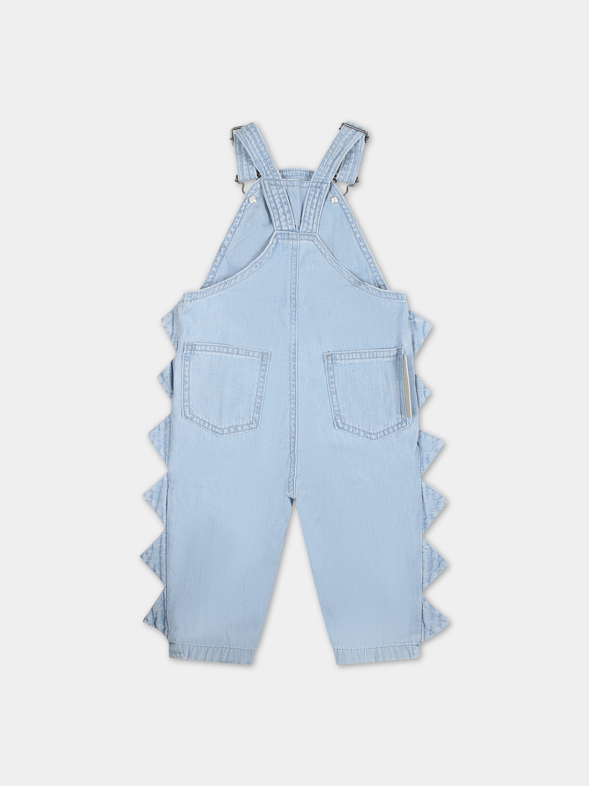 Salopette blu per neonato con squalo,Stella Mccartney Kids,TUA532 Z0522 601