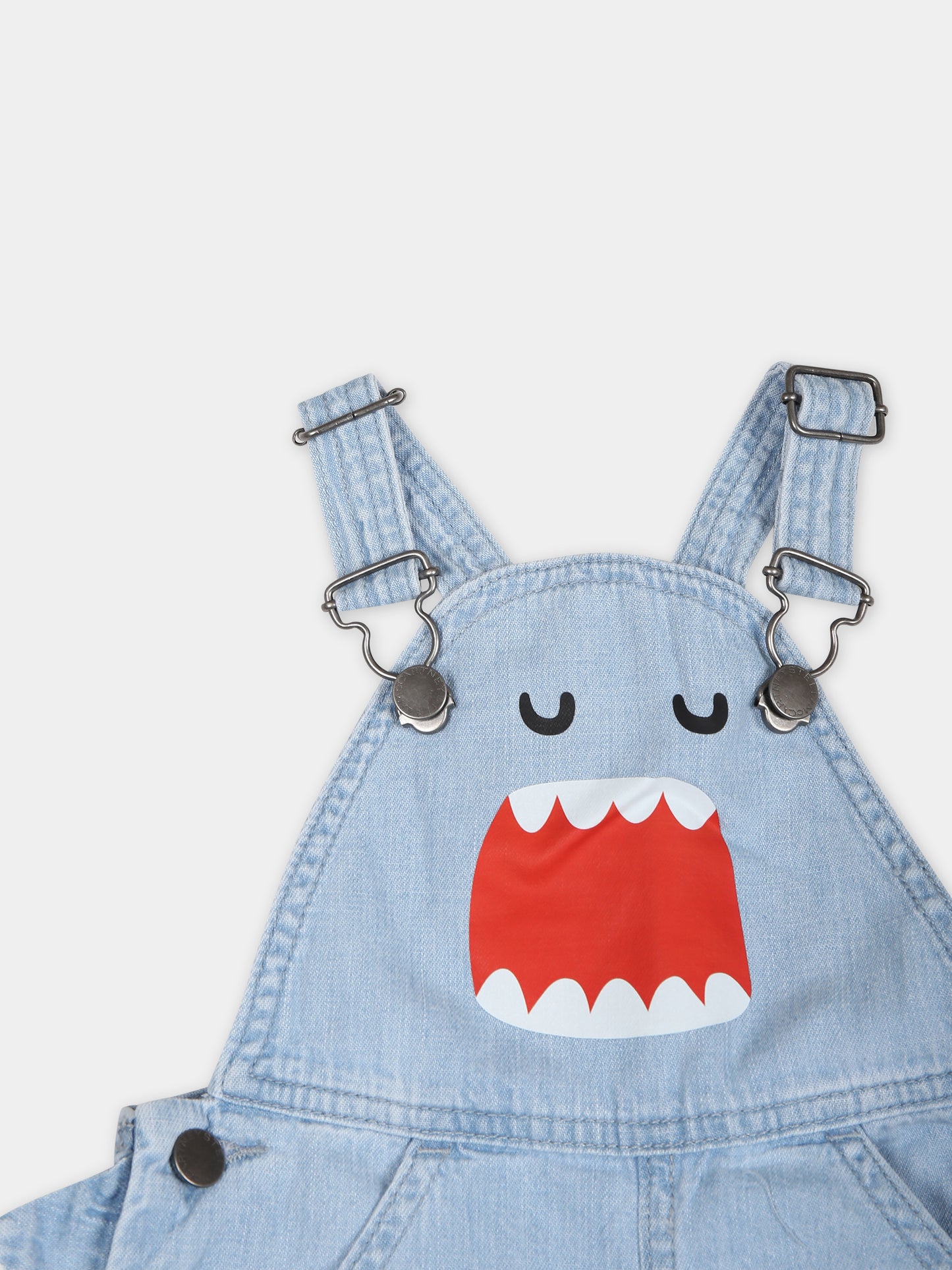 Salopette blu per neonato con squalo,Stella Mccartney Kids,TUA532 Z0522 601