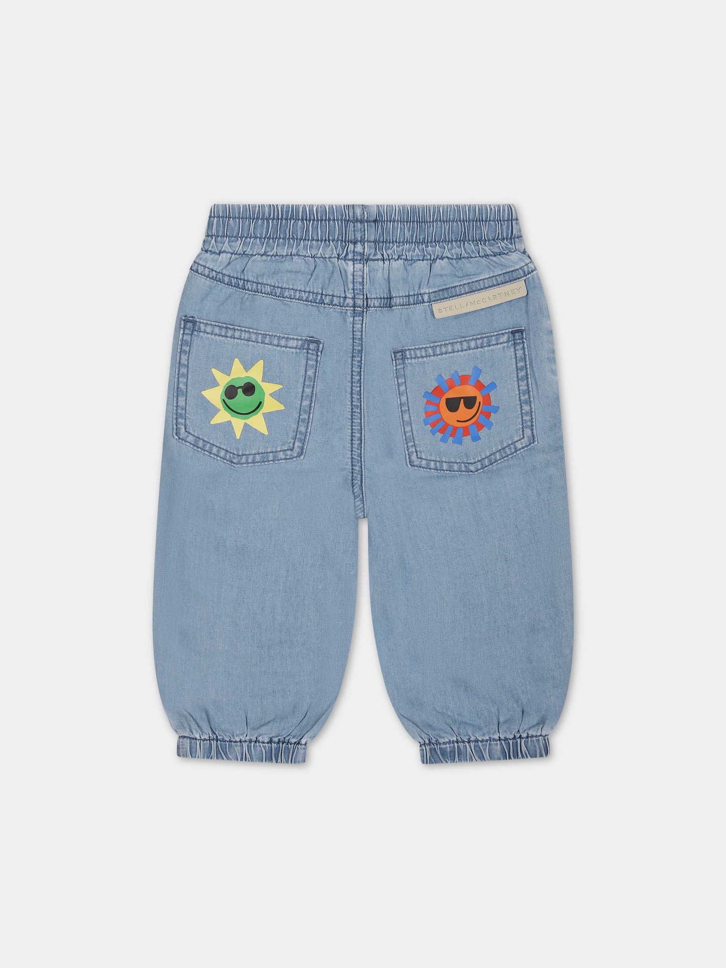 Jeans in denim per neonato con sole multicolor,Stella Mccartney Kids,TU6670 Z0161 601