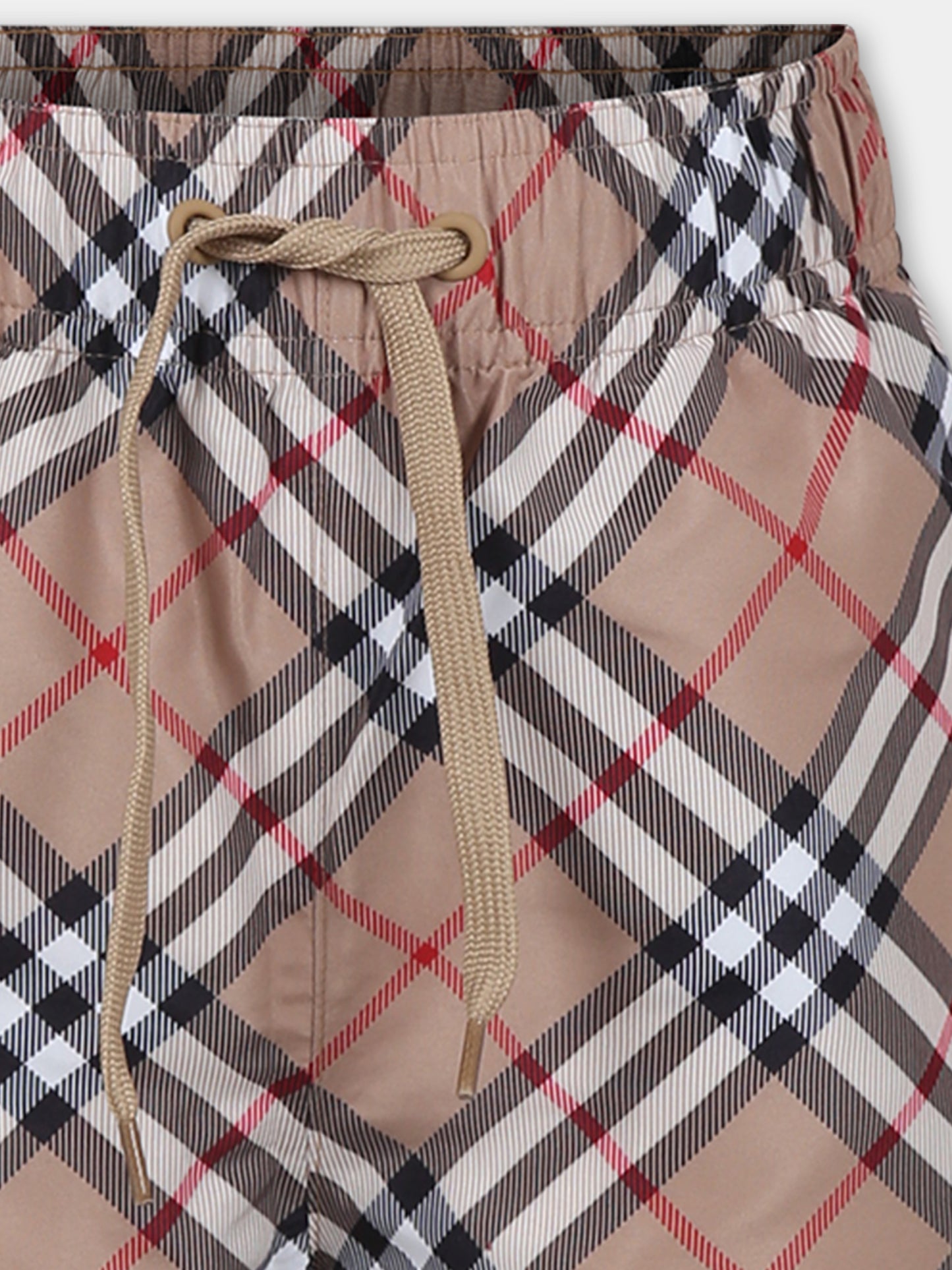 Boxer mare beige per bambino con iconico check vintage,Burberry Kids,8078256 A7028