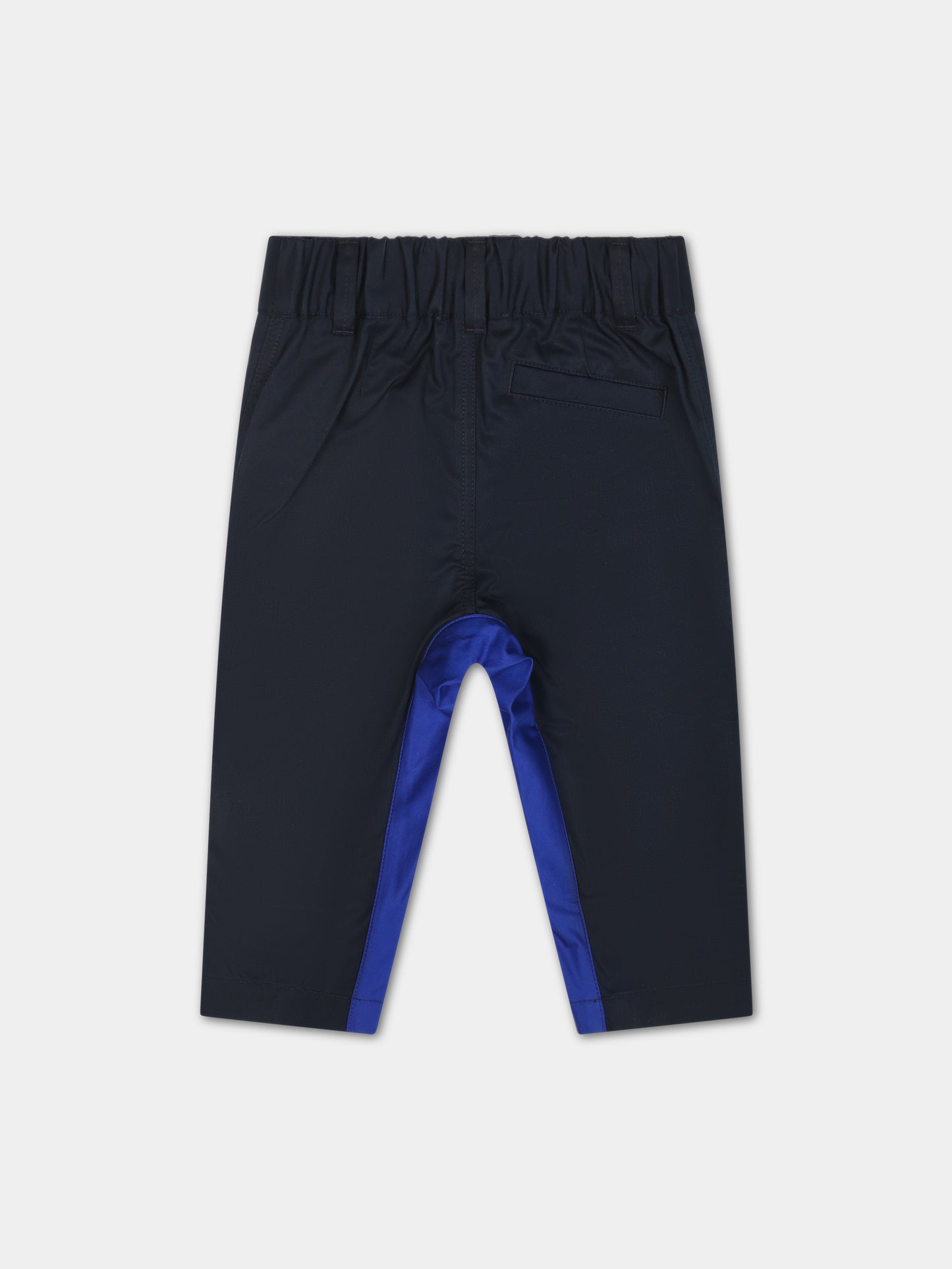 Pantaloni blu per neonato con ricamo,Burberry Kids,8078327 A1662