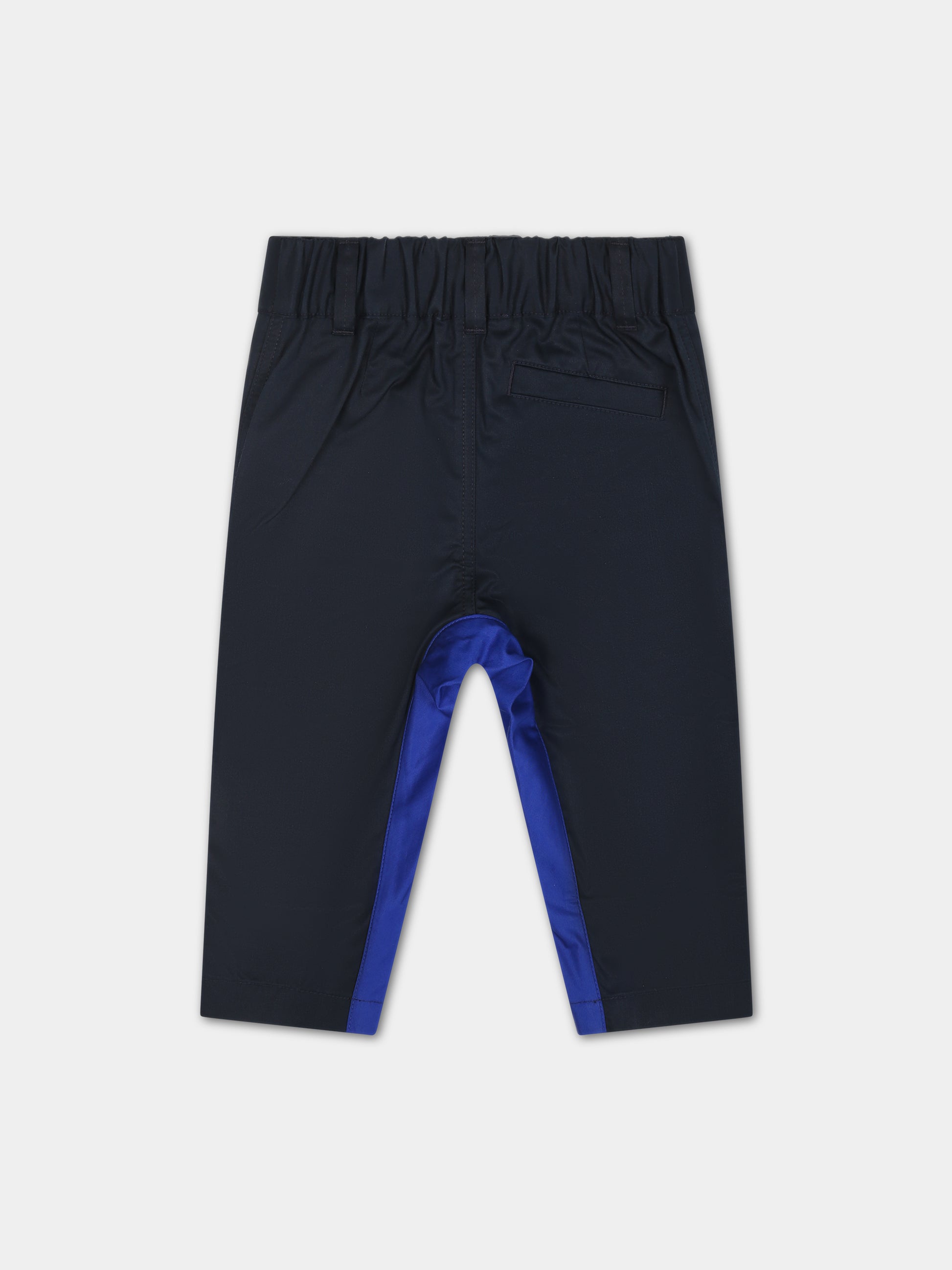 Pantaloni blu per neonato con ricamo,Burberry Kids,8078327 A1662