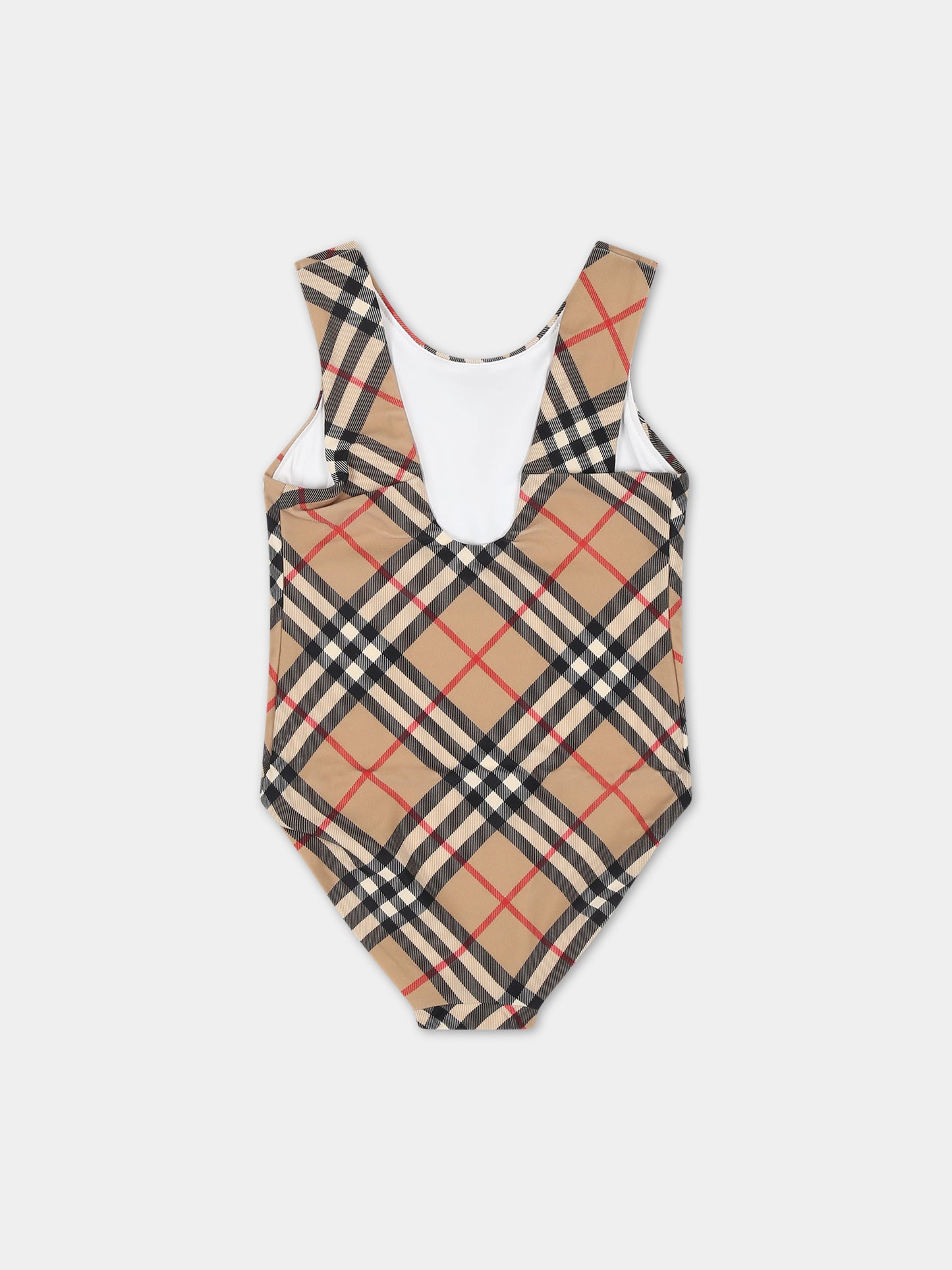 Costume beige per neonata con check vintage,Burberry Kids,8081445 A7028