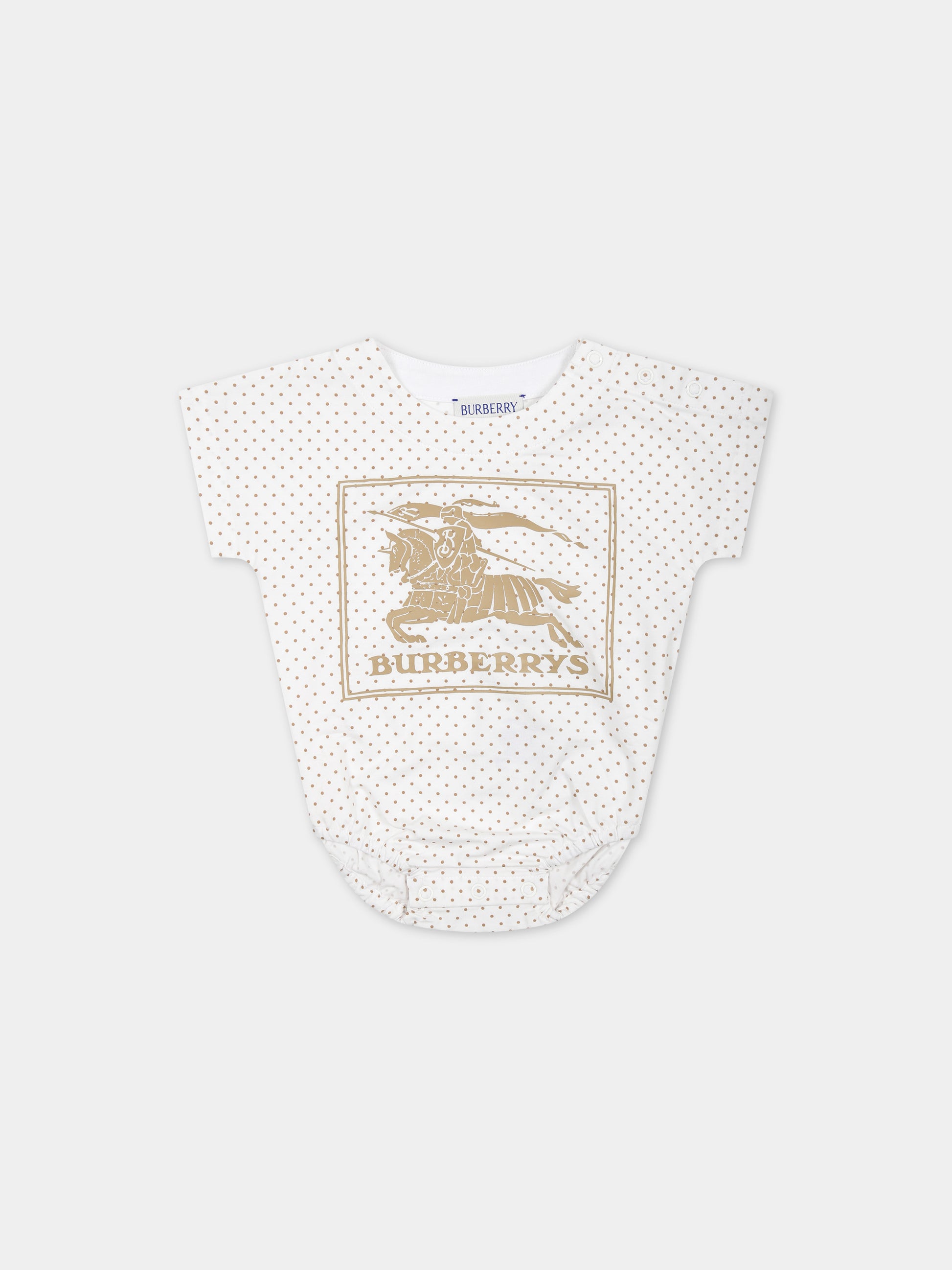 Completo bianco per neonati con logo e pois all-over,Burberry Kids,8078866 A7168