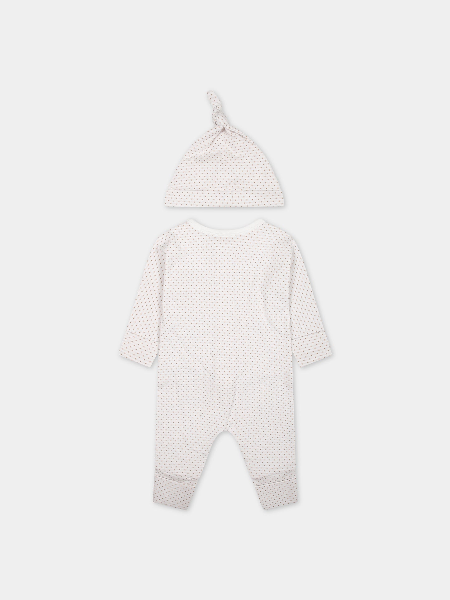 Set bianco per neonati con pois e logo,Burberry Kids,8078864 A7168