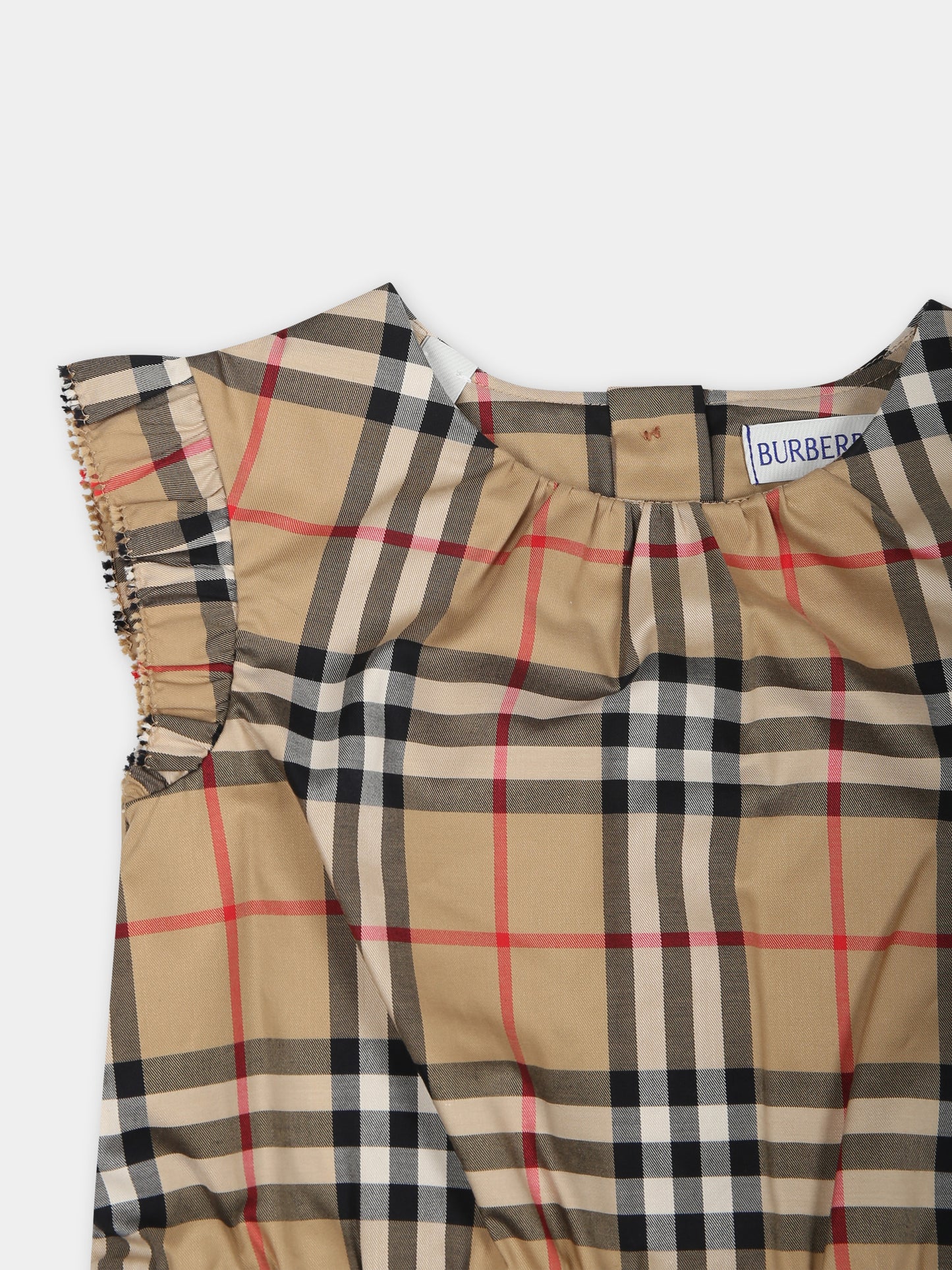 Vestito casual beige per neonata con iconico check vintage,Burberry Kids,8078135 A7028