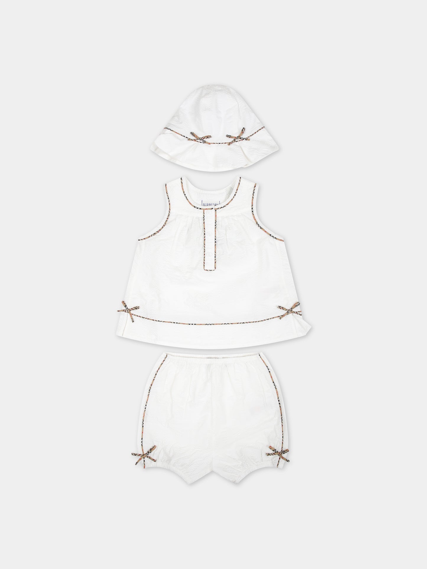 Completo sportivo bianco per neonata,Burberry Kids,8078862 A1464