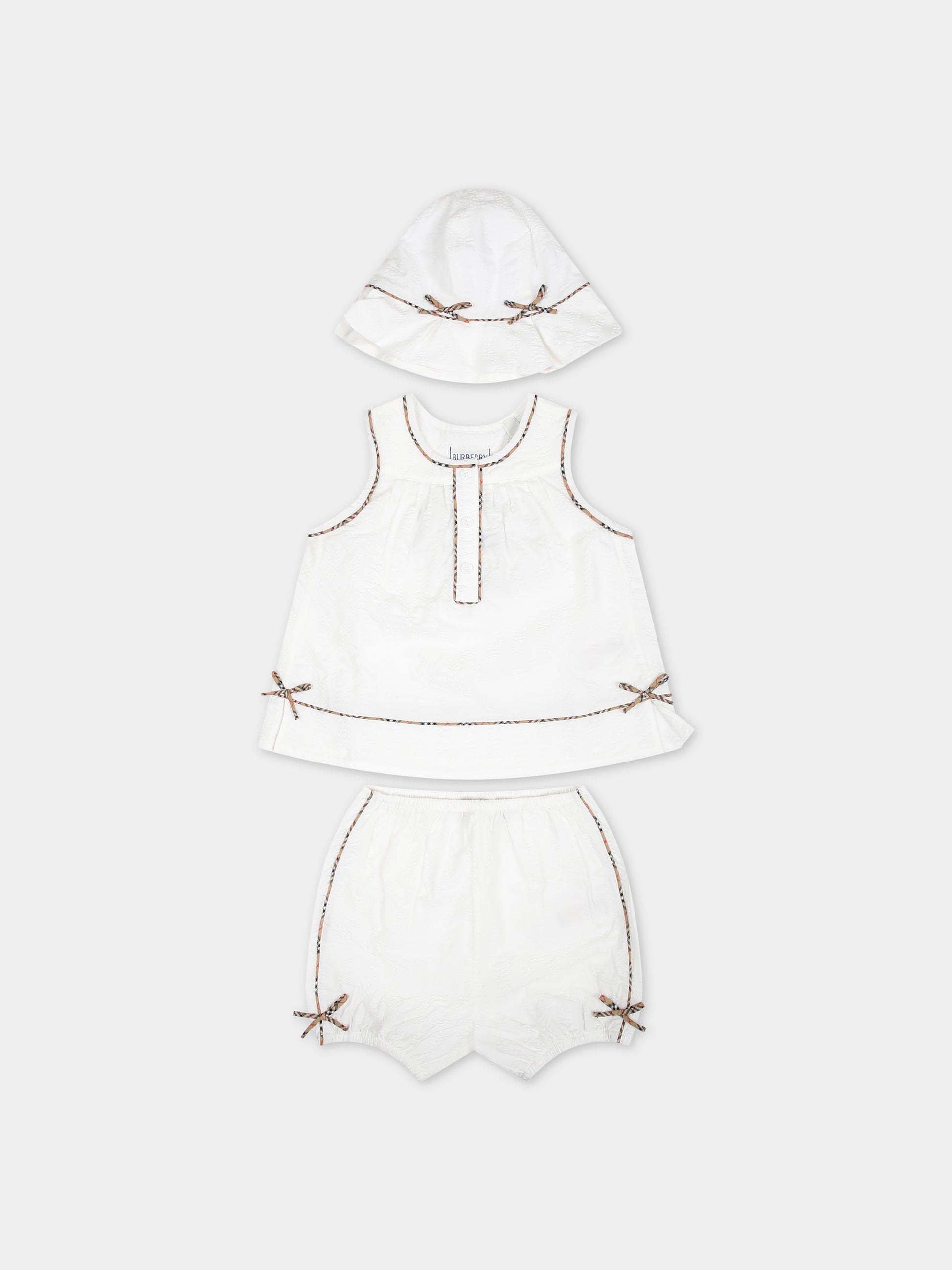 Completo sportivo bianco per neonata,Burberry Kids,8078862 A1464