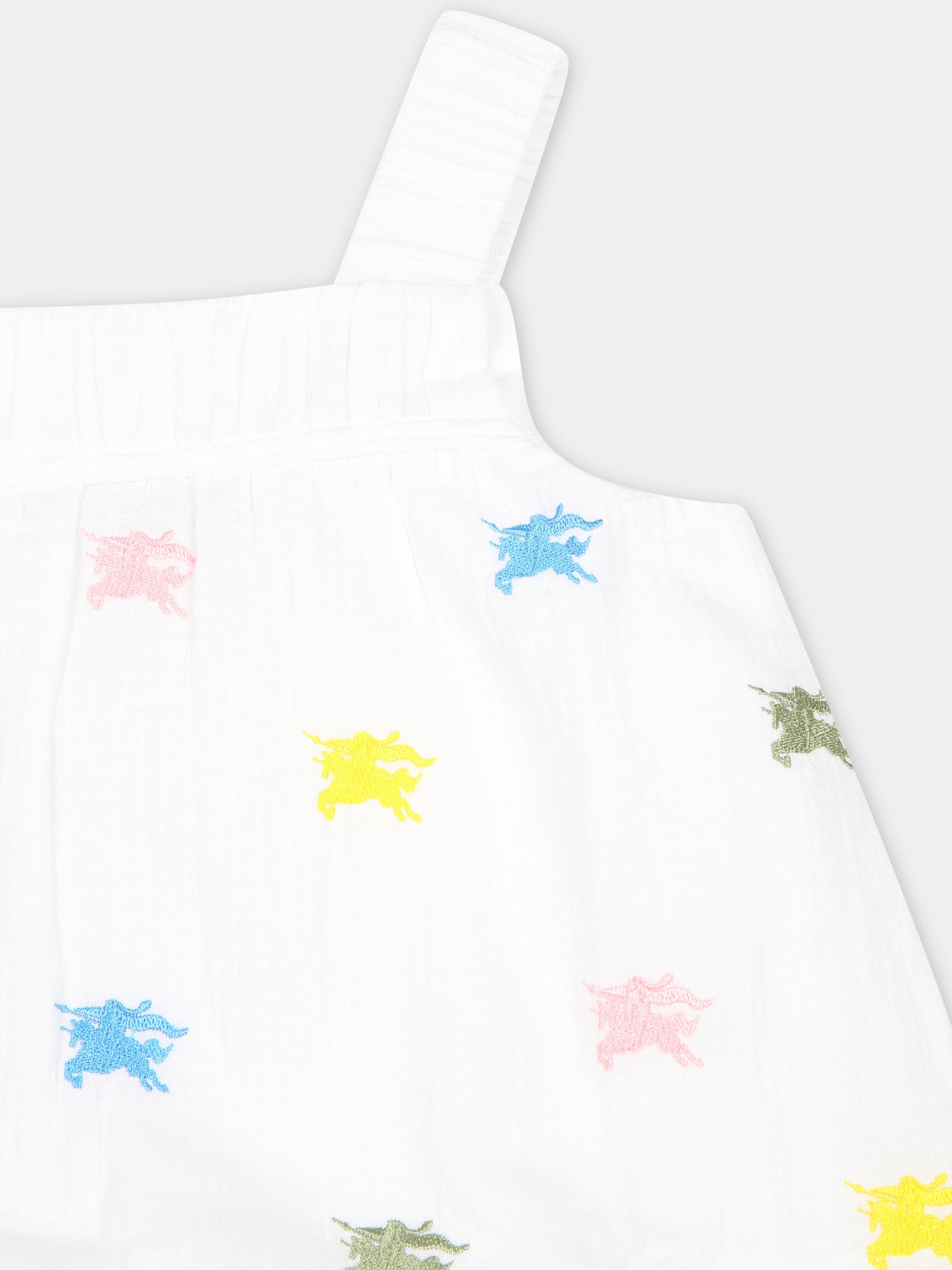 Vestito bianco per neonata con ricami,Burberry Kids,8078133 A5127