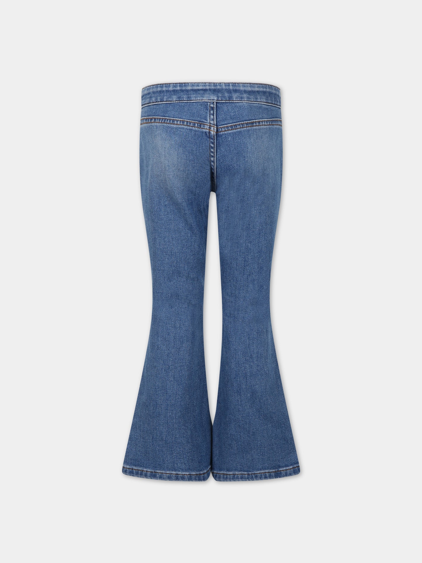 Jeans per bambina con inserti dorati,Versace,1013772 1A09660 1D030