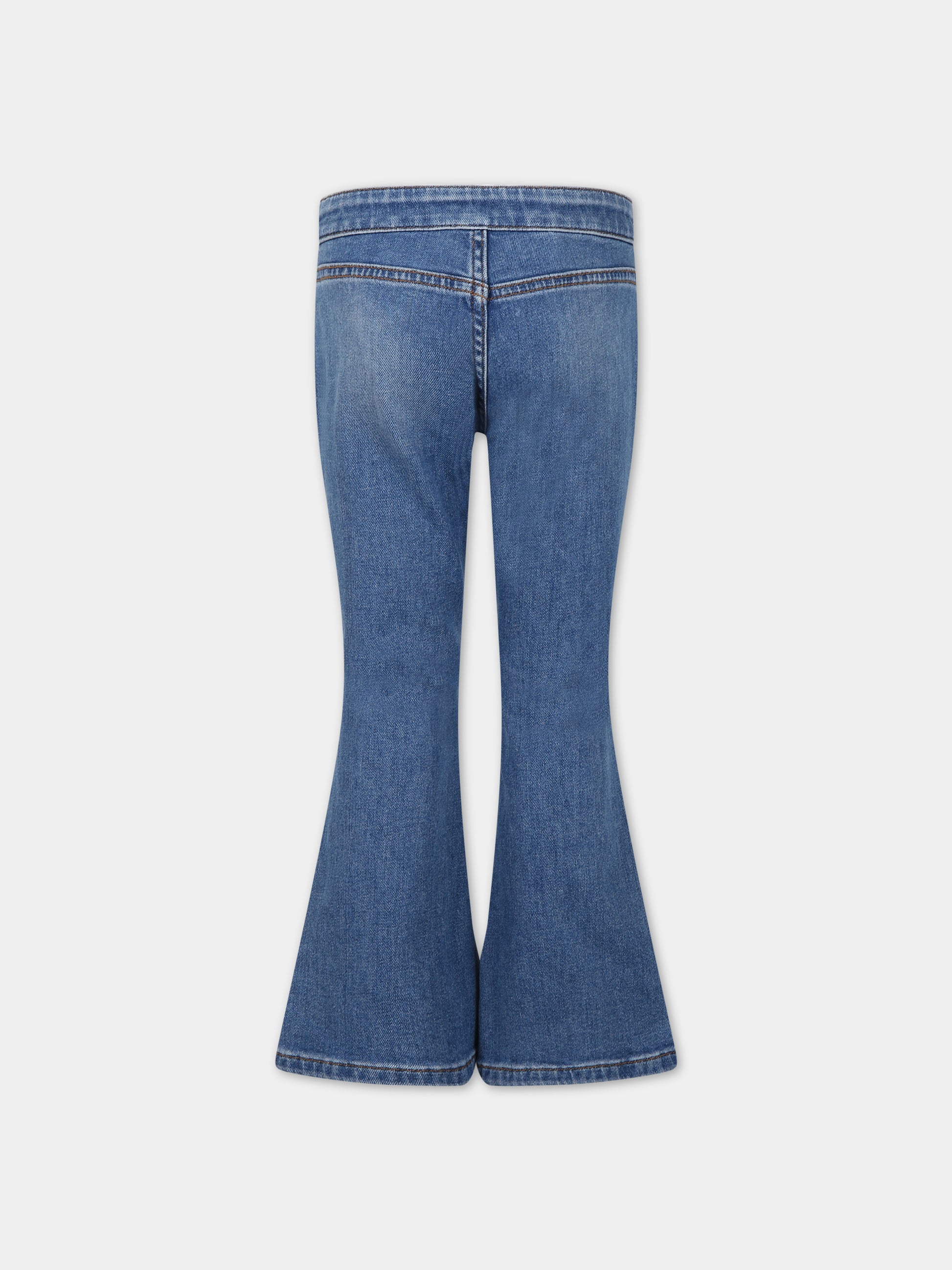 Jeans per bambina con inserti dorati,Versace,1013772 1A09660 1D030