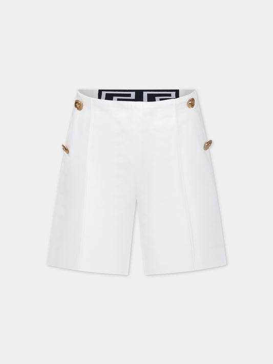 Shorts elegante bianco per bambina,Versace,1013649 1A09209 1W010